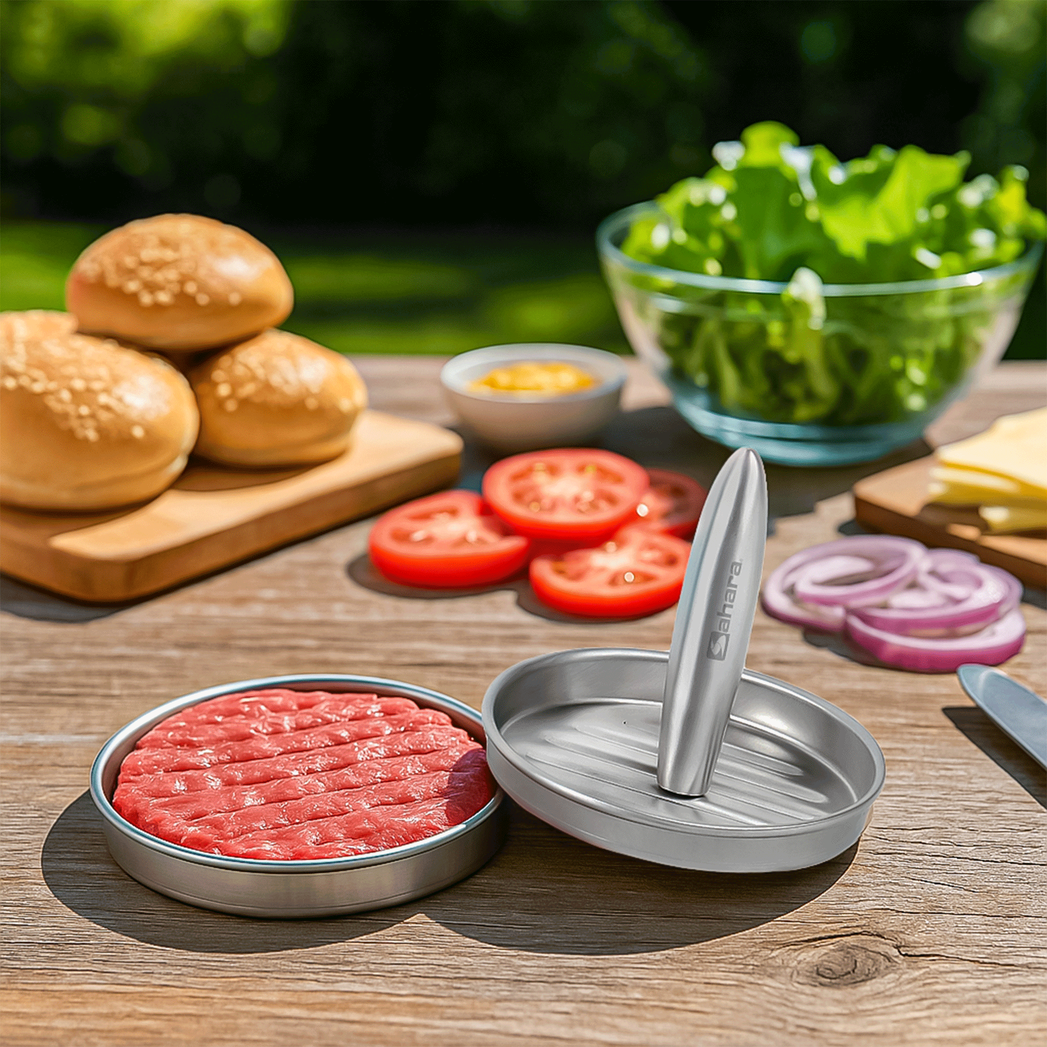 Sahara Stainless Steel Burger Press