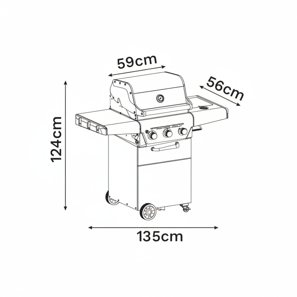 Sahara Premium 3 Burner Barbecue Cover