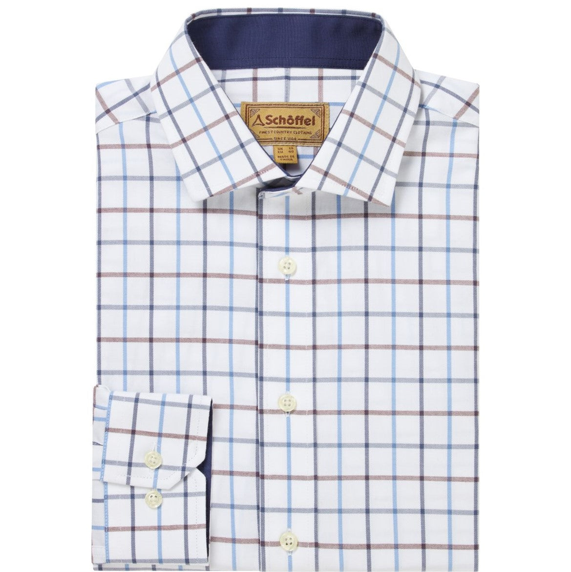 Schoffel Baconsthorpe Tailored Shirt Vintage Navy Check 2