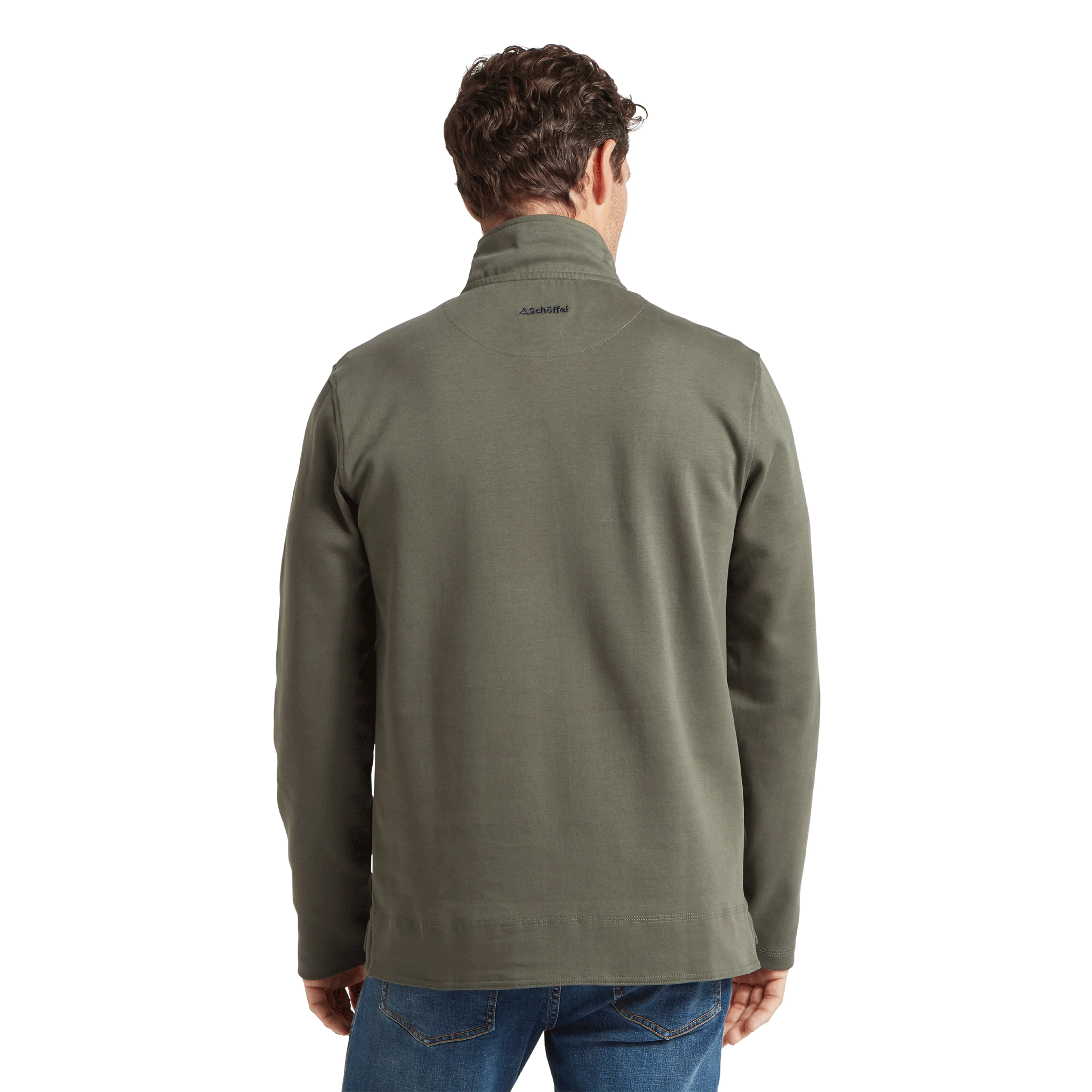 Schoffel Porthleven Quarter Zip Jumper in Beetle Green