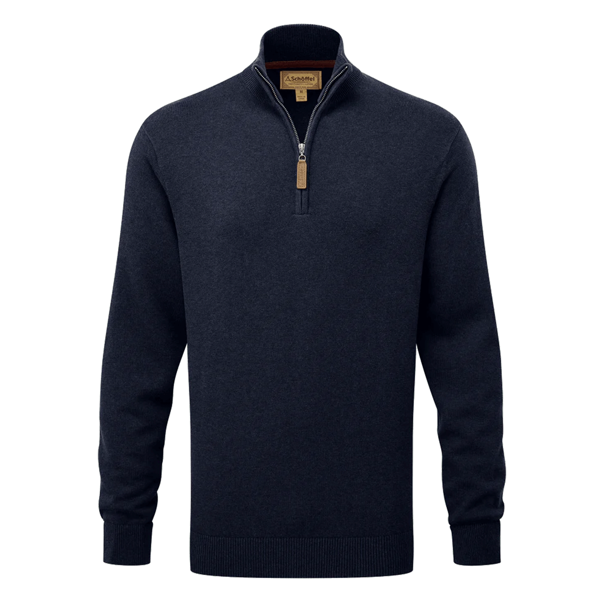 Schoffel Men's Calton Cotton Cashmere 1/4 Zip Jumper Navy