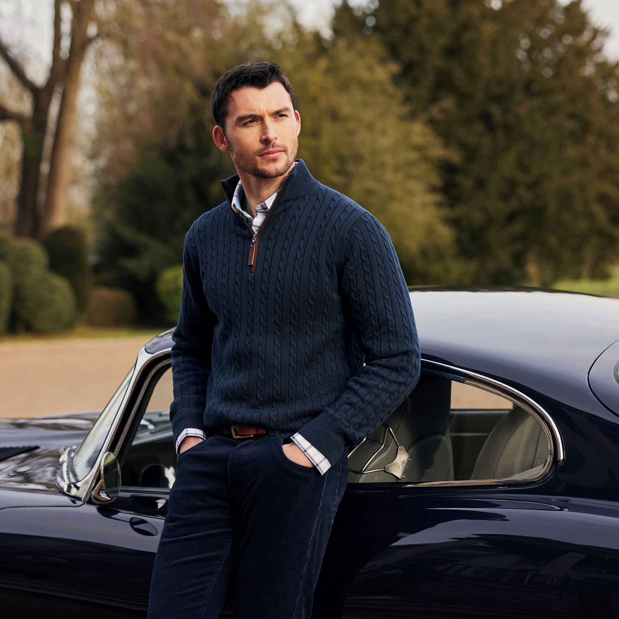 Schoffel-Calton-Cotton-Cashmere-Cable-Knit-Quarter-Zip-Jumper-Petrol-Blue-4