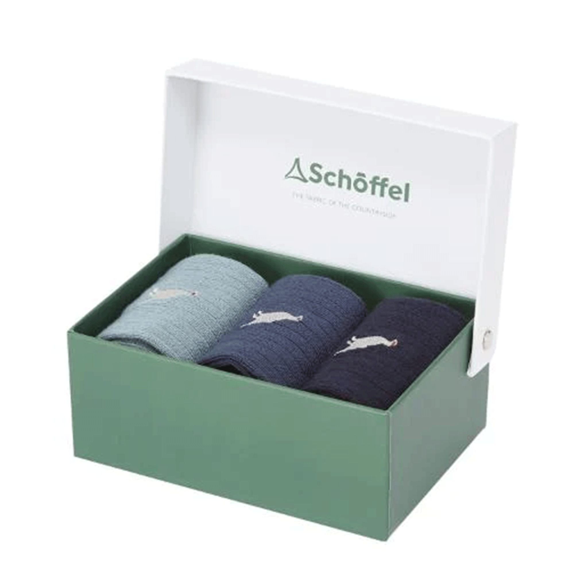 Schöffel Country Men’s Bamboo Socks Gift Box of 3 Blue Ptarmigan Mix UK 7-11