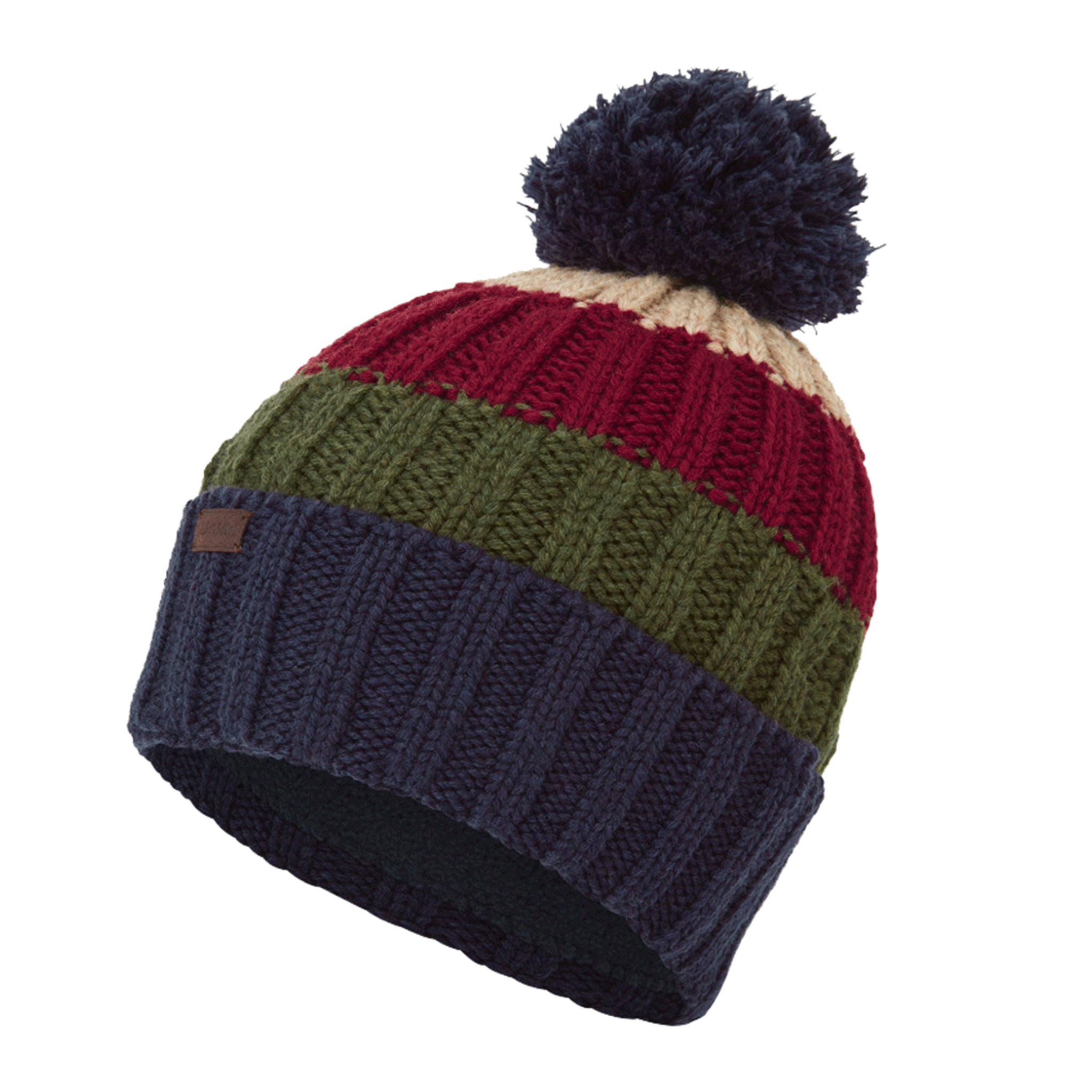 Schöffel Country Millford Merino Blend Bobble Hat Navy/Dark Khaki Green