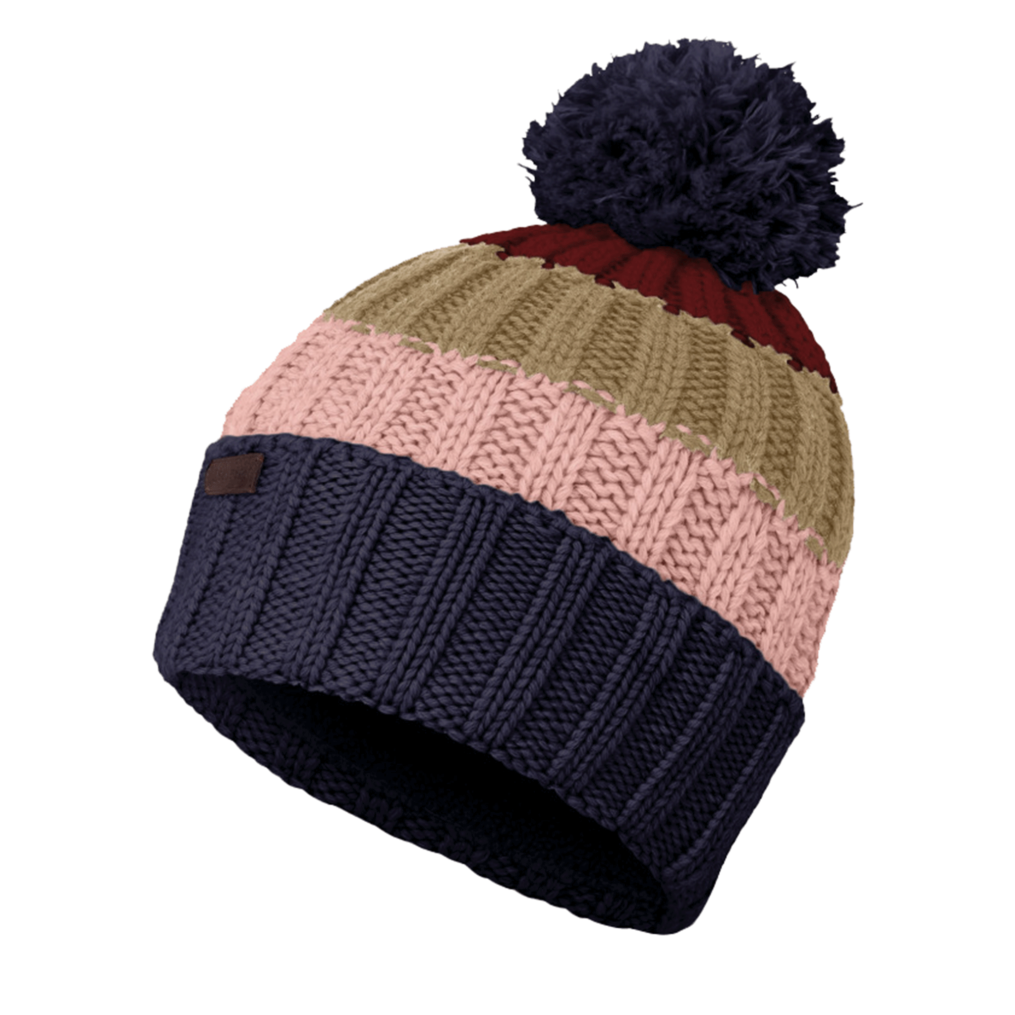 Schöffel Country Millford Merino Blend Bobble Hat Oat/Burgundy