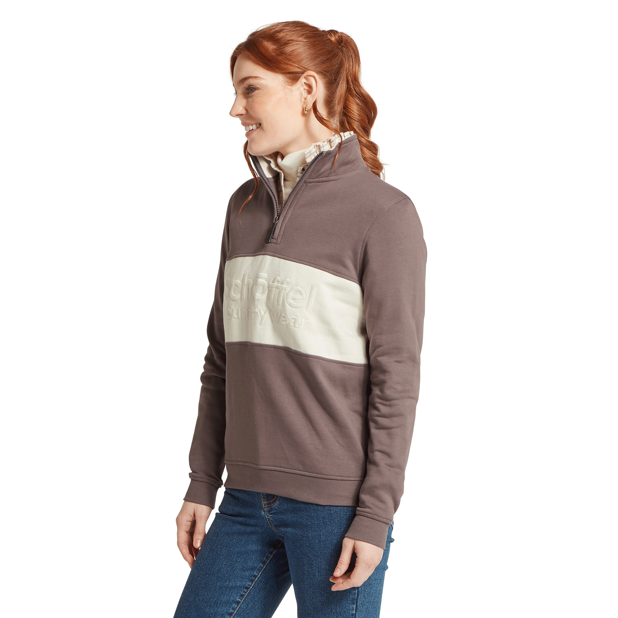Schöffel Country Women's St Agnes 1/4 Zip Sweatshirt Truffle