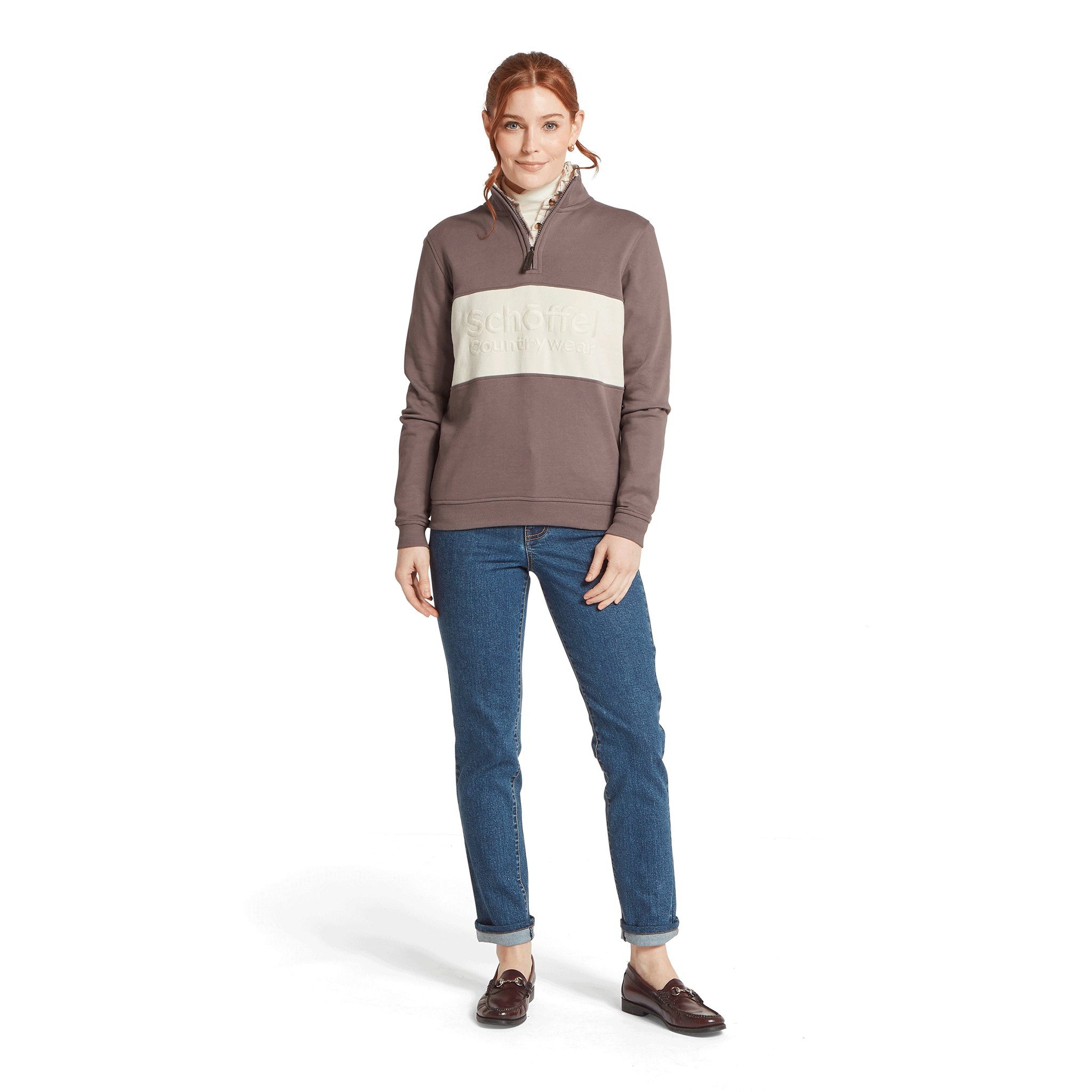 Schöffel Country Women's St Agnes 1/4 Zip Sweatshirt Truffle