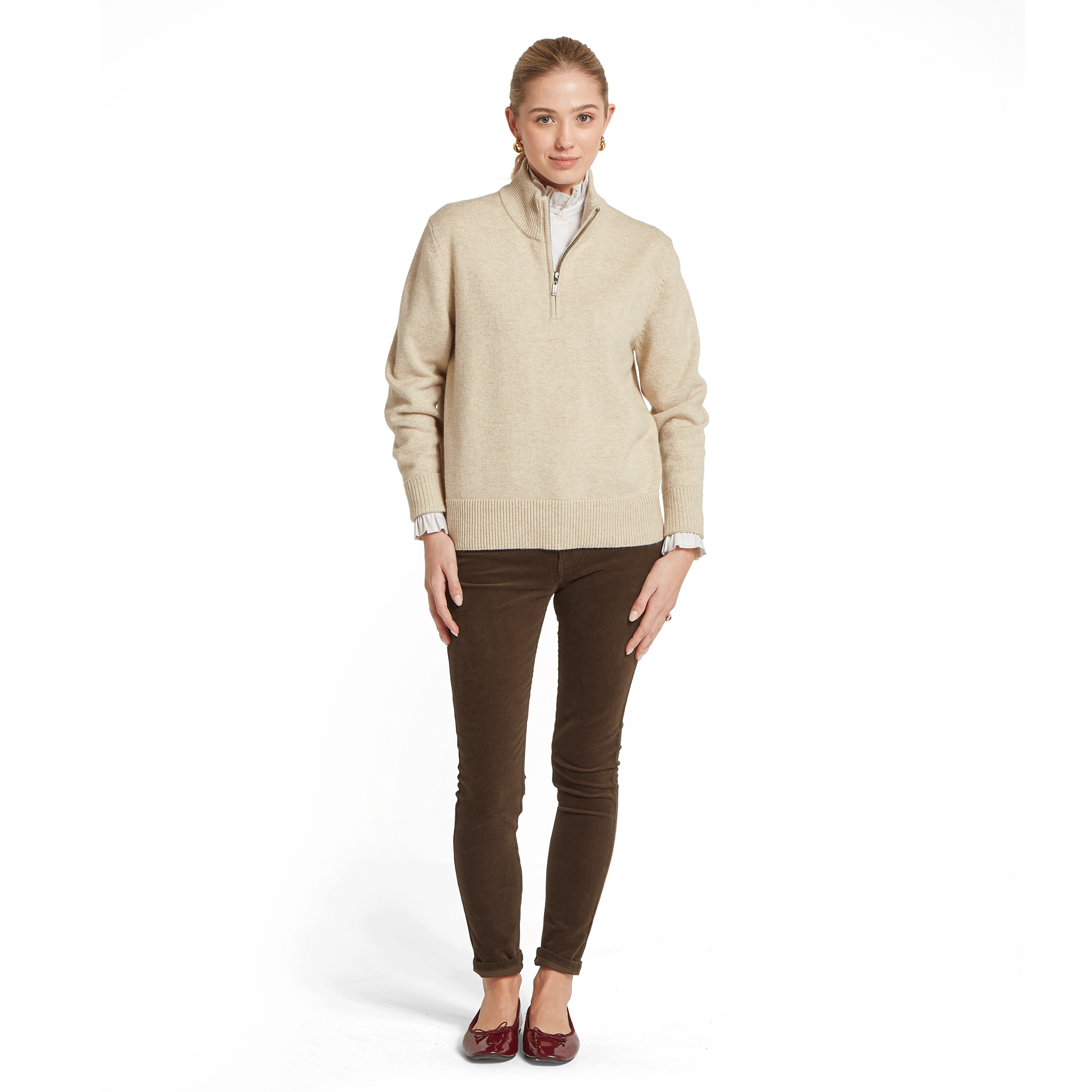 Schöffel Country Women's Thoralby 1/4 Zip Jumper Oatmeal