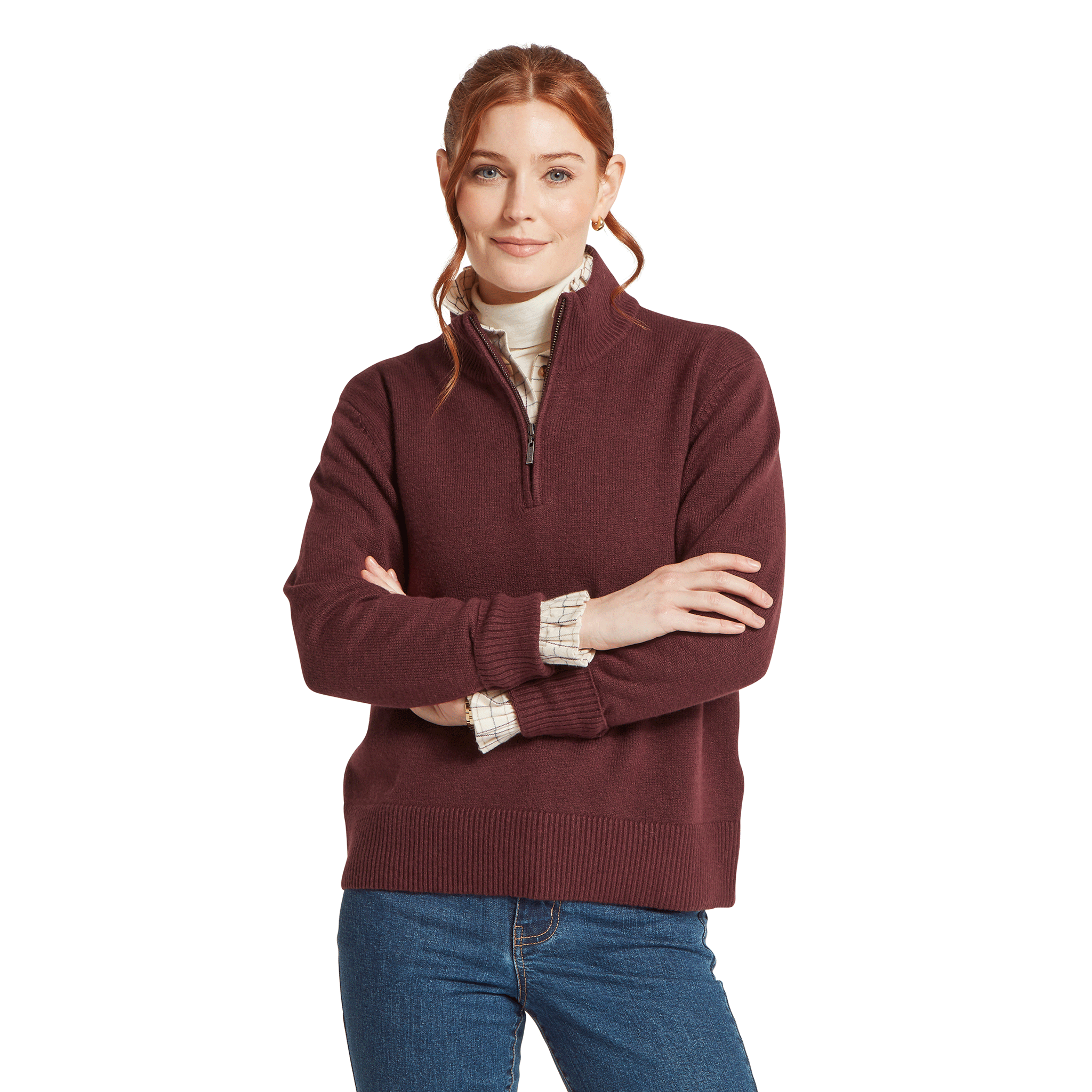 Schöffel Country Women's Thoralby 1/4 Zip Jumper Port