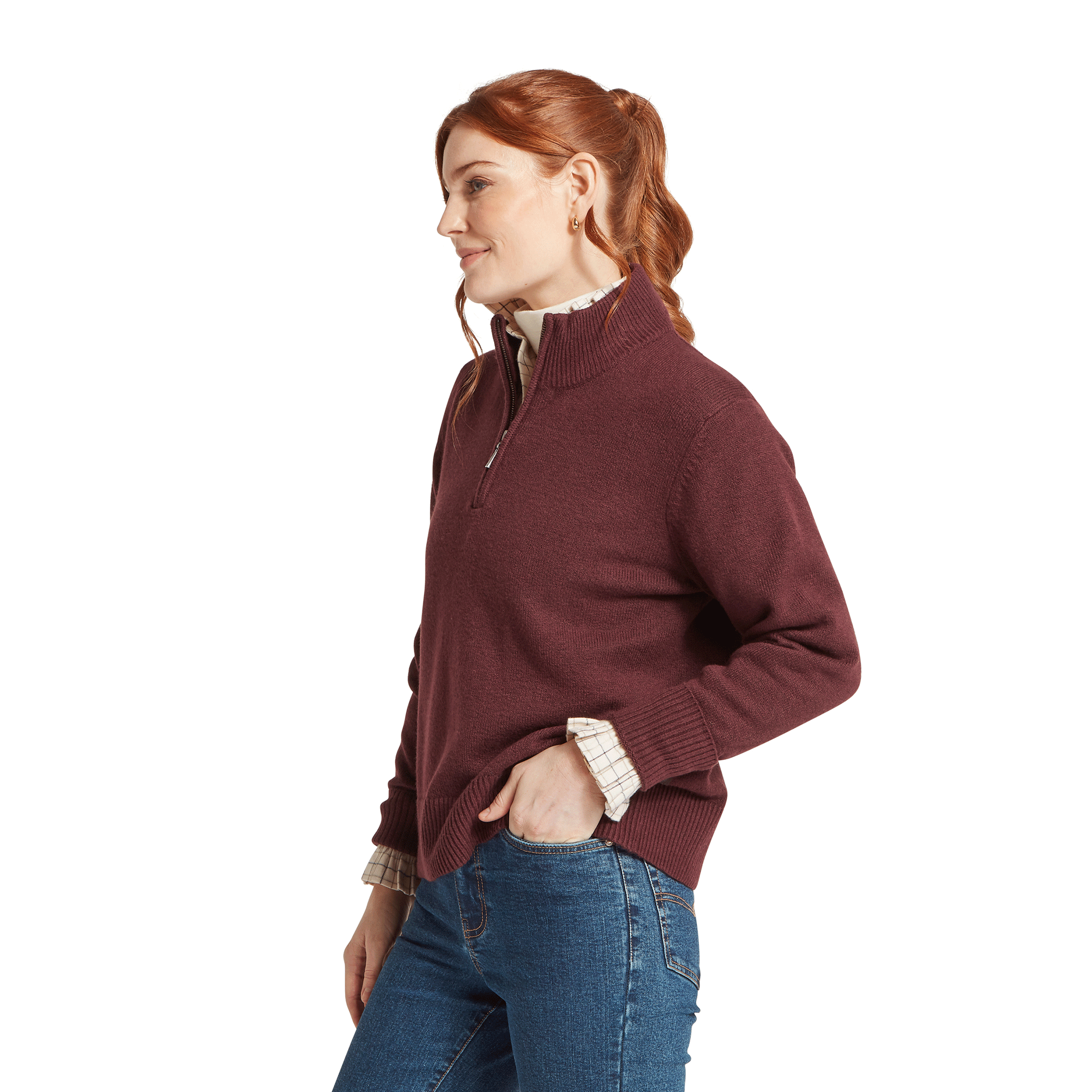 Schöffel Country Women's Thoralby 1/4 Zip Jumper Port