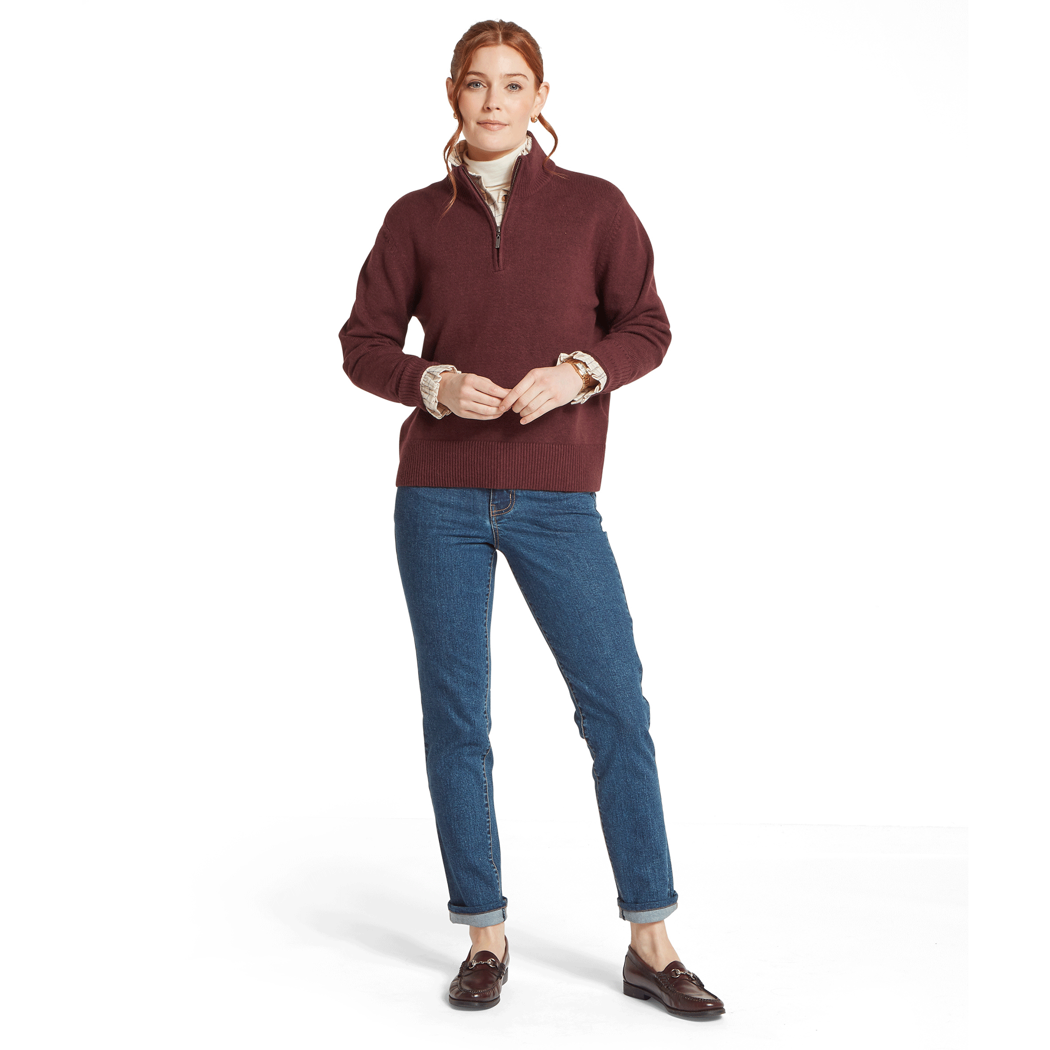 Schöffel Country Women's Thoralby 1/4 Zip Jumper Port