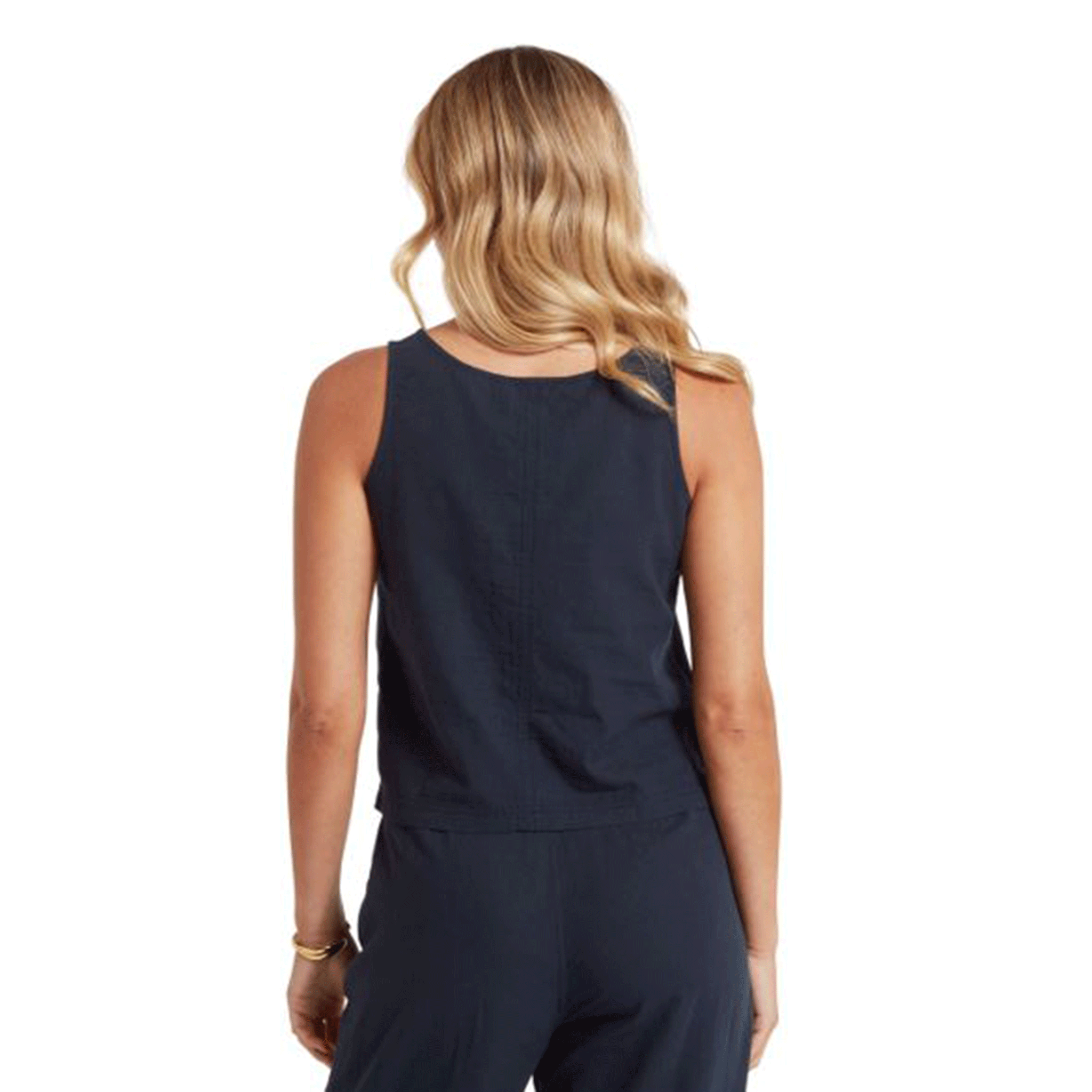 Schoffel Elsworth Linen Top in Navy