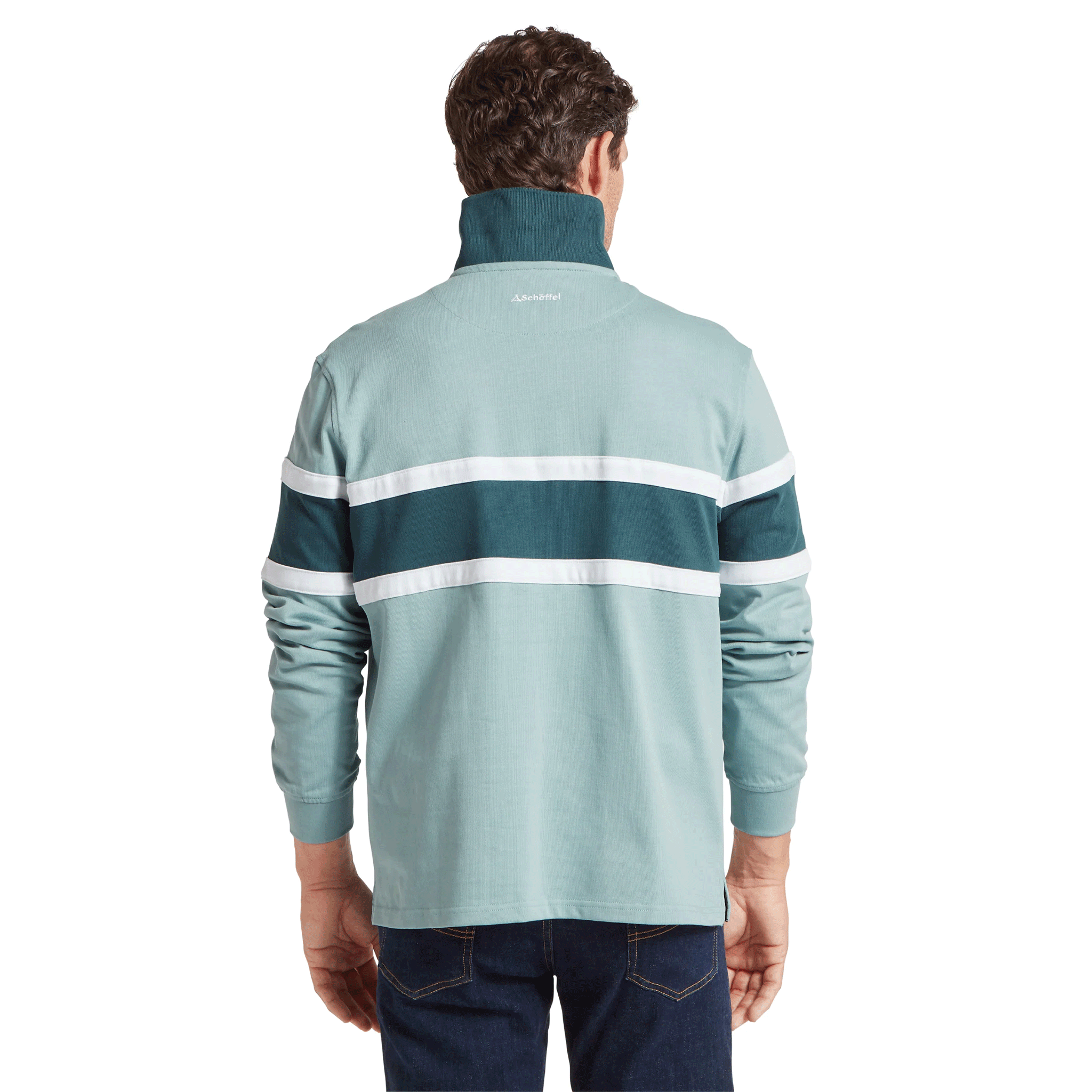 Schoffel Exmouth Heritage Quarter Zip in Powder Blue