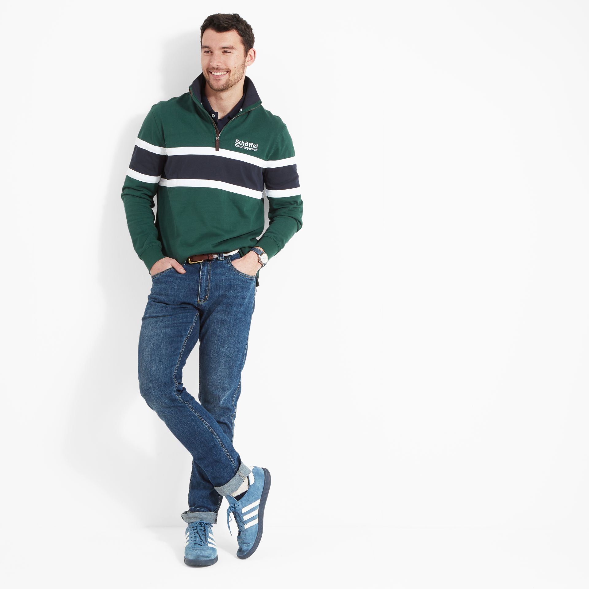 Schoffel Exmouth Qtr Zip Pine Green 3
