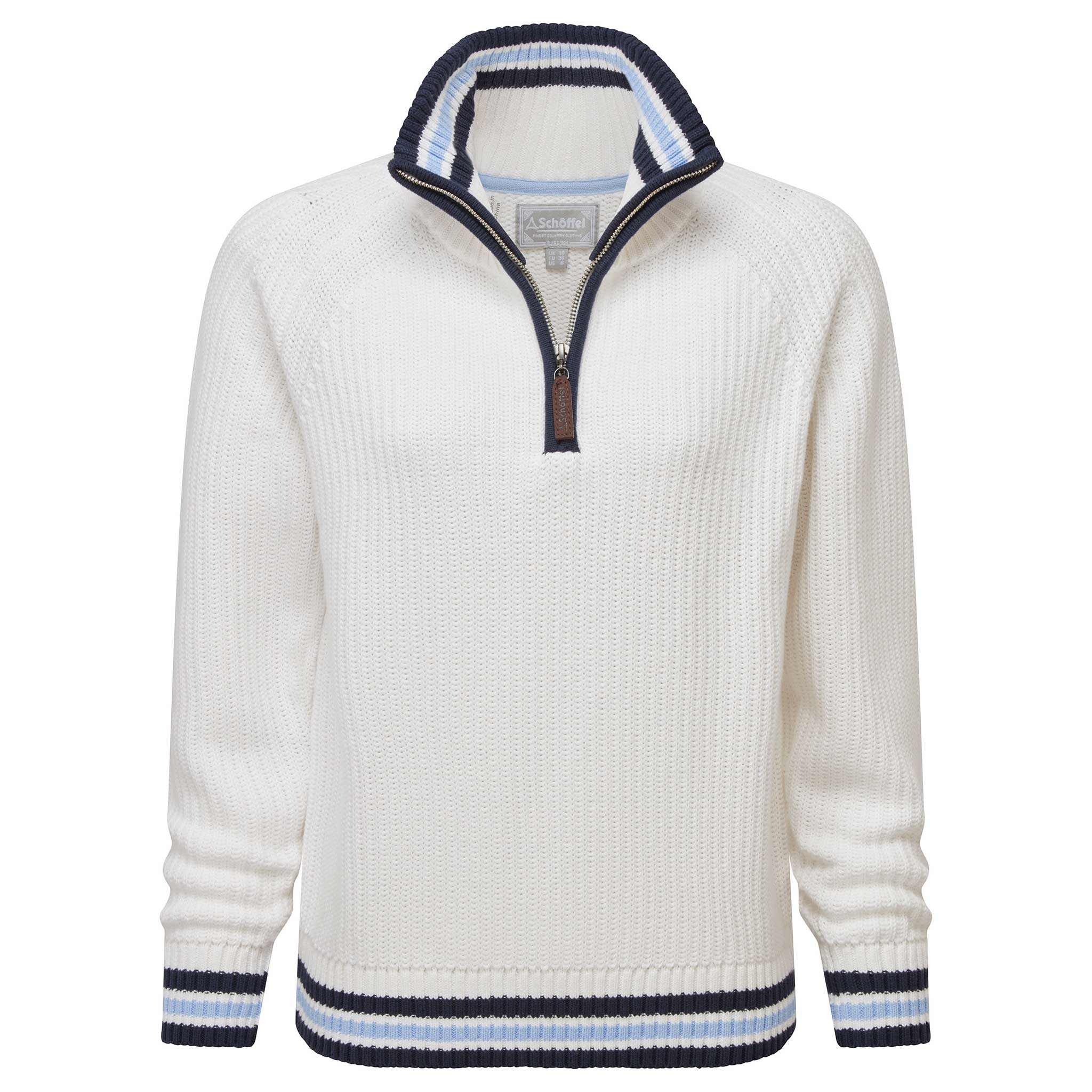 Schoffel-Havelet-Bay-Qtr-Zip-Jumper-Soft-White-Sky-Blue-1