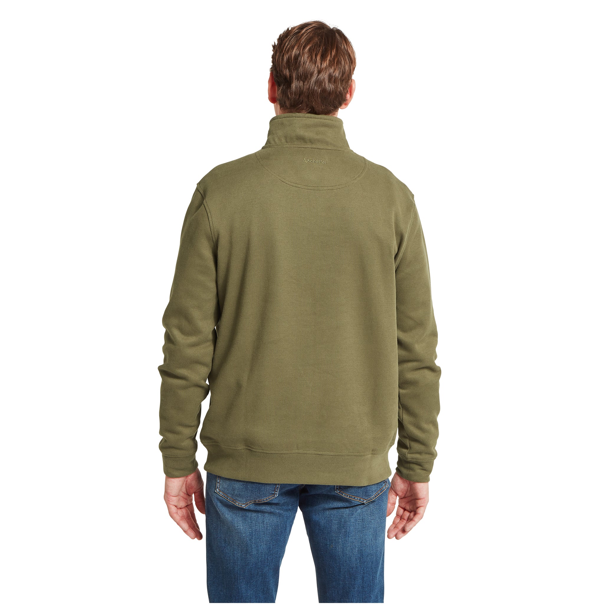 Schöffel Kingsand Quarter Zip Jumper Dark Khaki Green