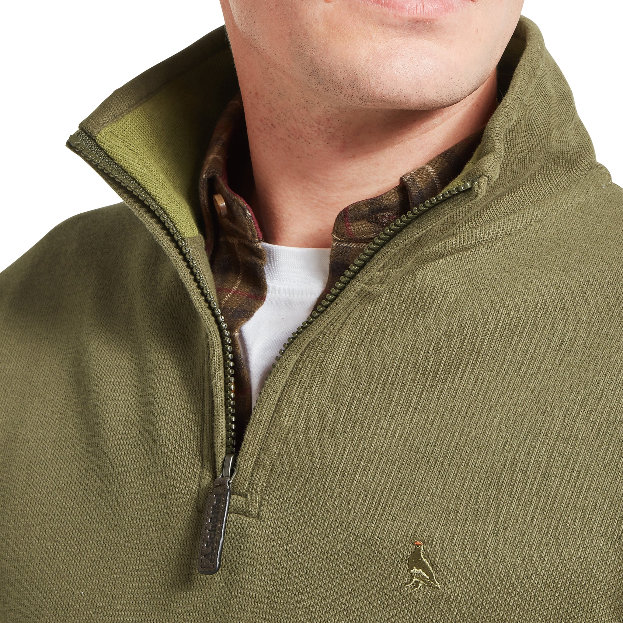 Schöffel Kingsand Quarter Zip Jumper Dark Khaki Green