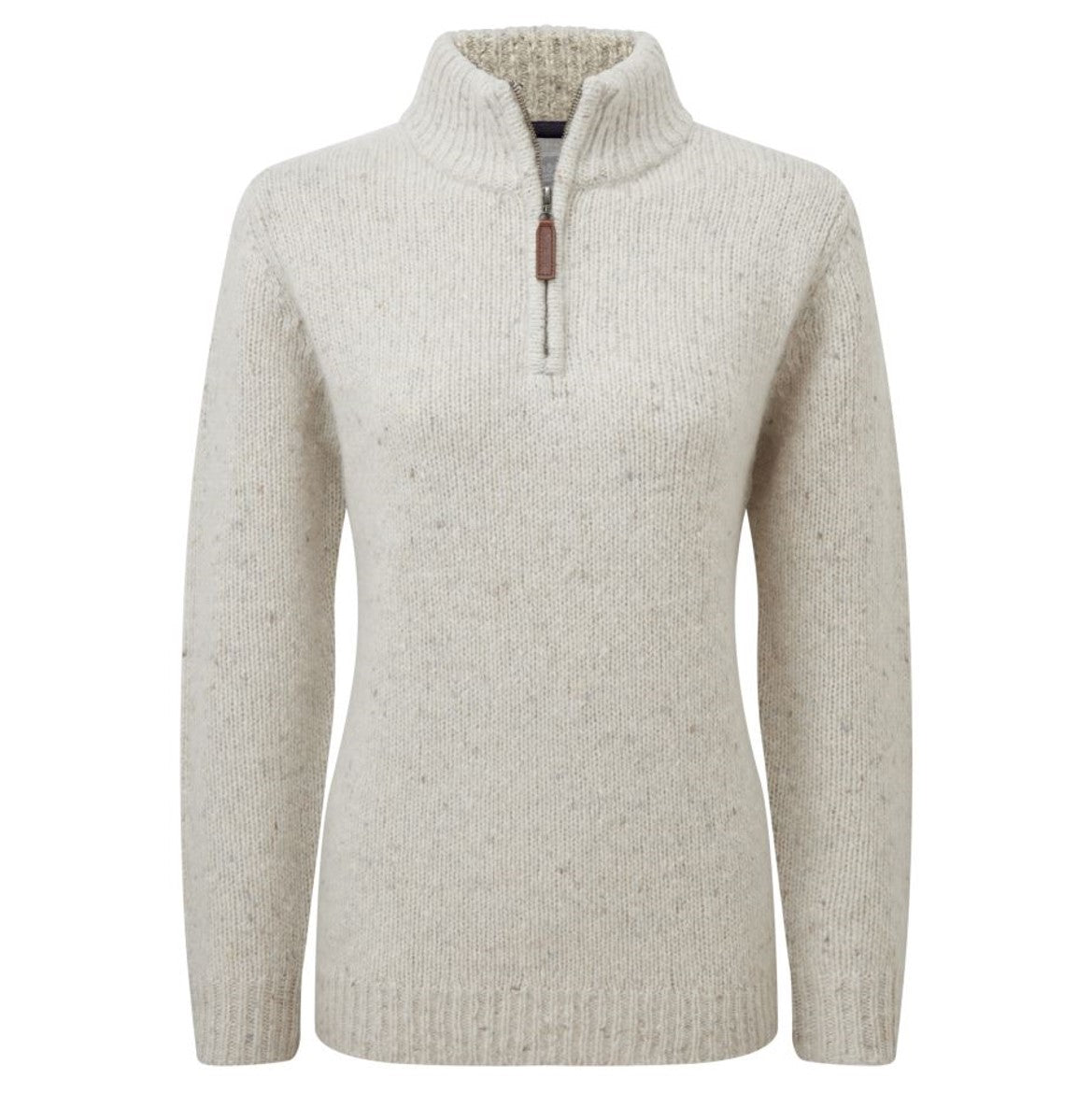 Schoffel Ladies Aviemore Alpaca Mix Qtr Zip Jumper Ivory 1