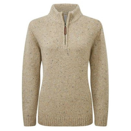 Schoffel Ladies Aviemore Alpaca Mix Qtr Zip Jumper Oat 1
