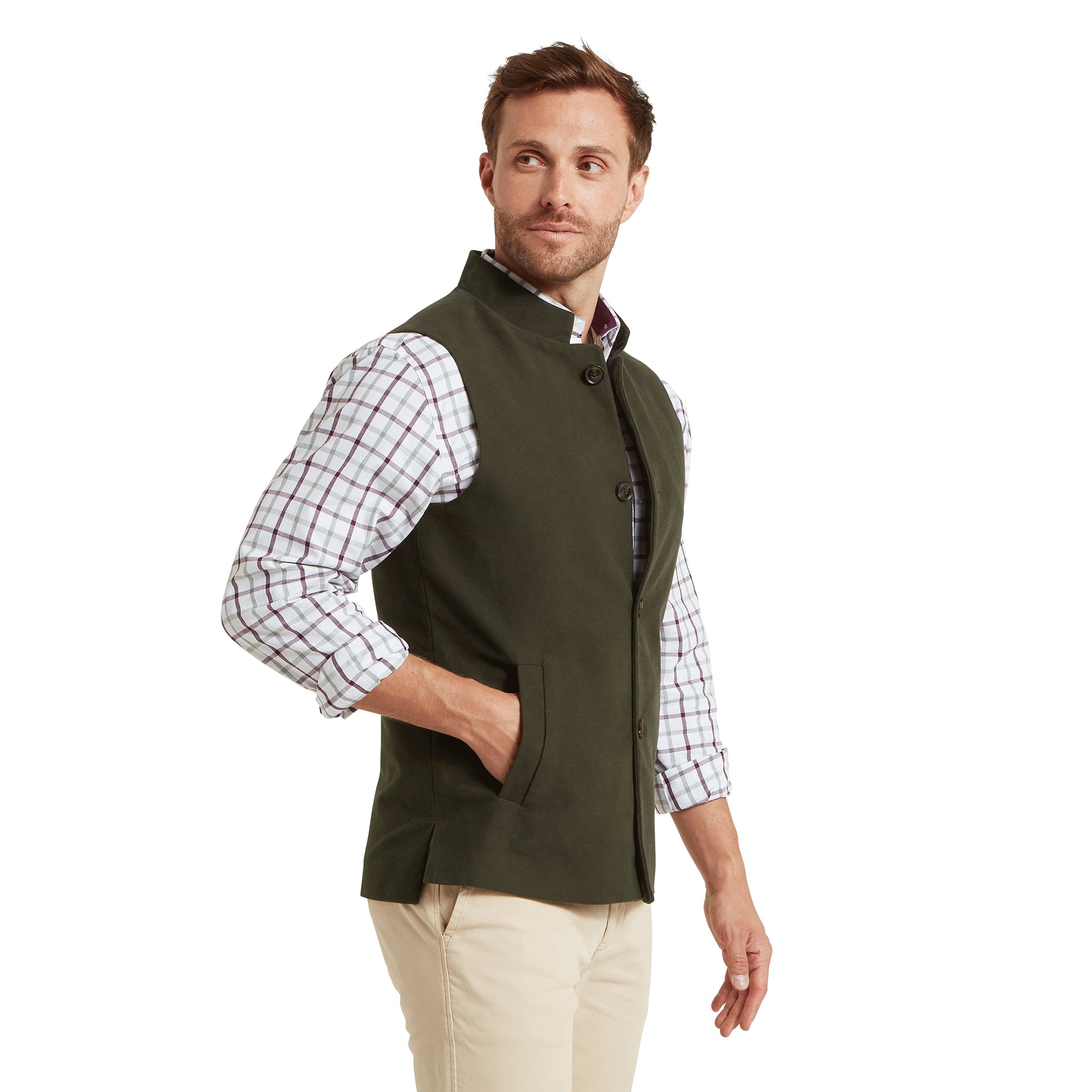 Schöffel Men's Barnsdale Nehru Waistcoat Forest
