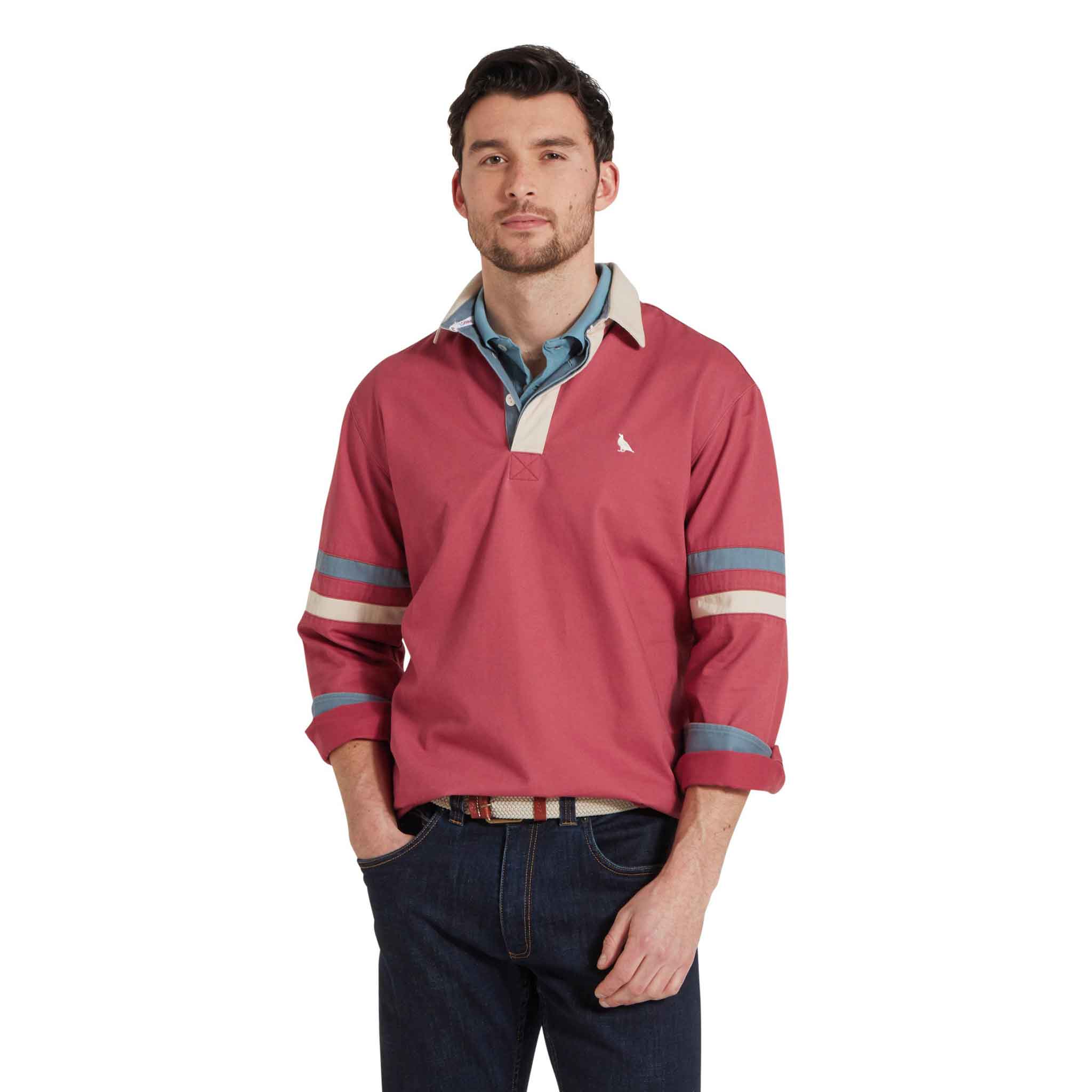 Schoffel-Men's-Truro-Rugby-Style-Deck-Shirt-Slate-Red-2