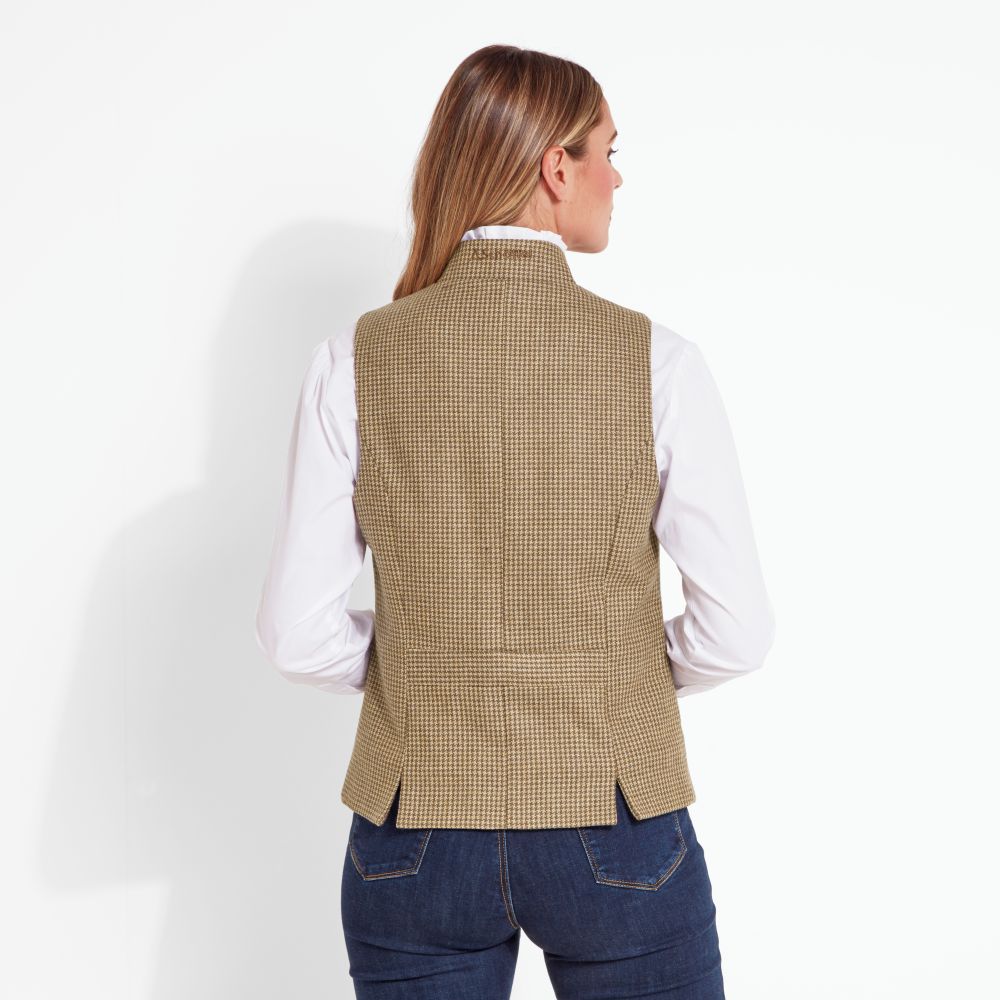 Schoffel Millport Nehru Houndstooth Tweed Waistcoat Includes FREE Sc