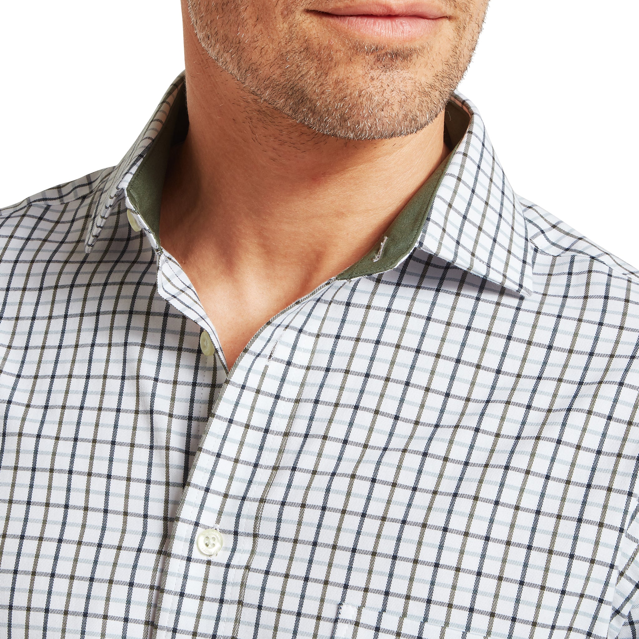 Schöffel Milton Tailored Shirt Blueberry & Dark Khaki Green Check