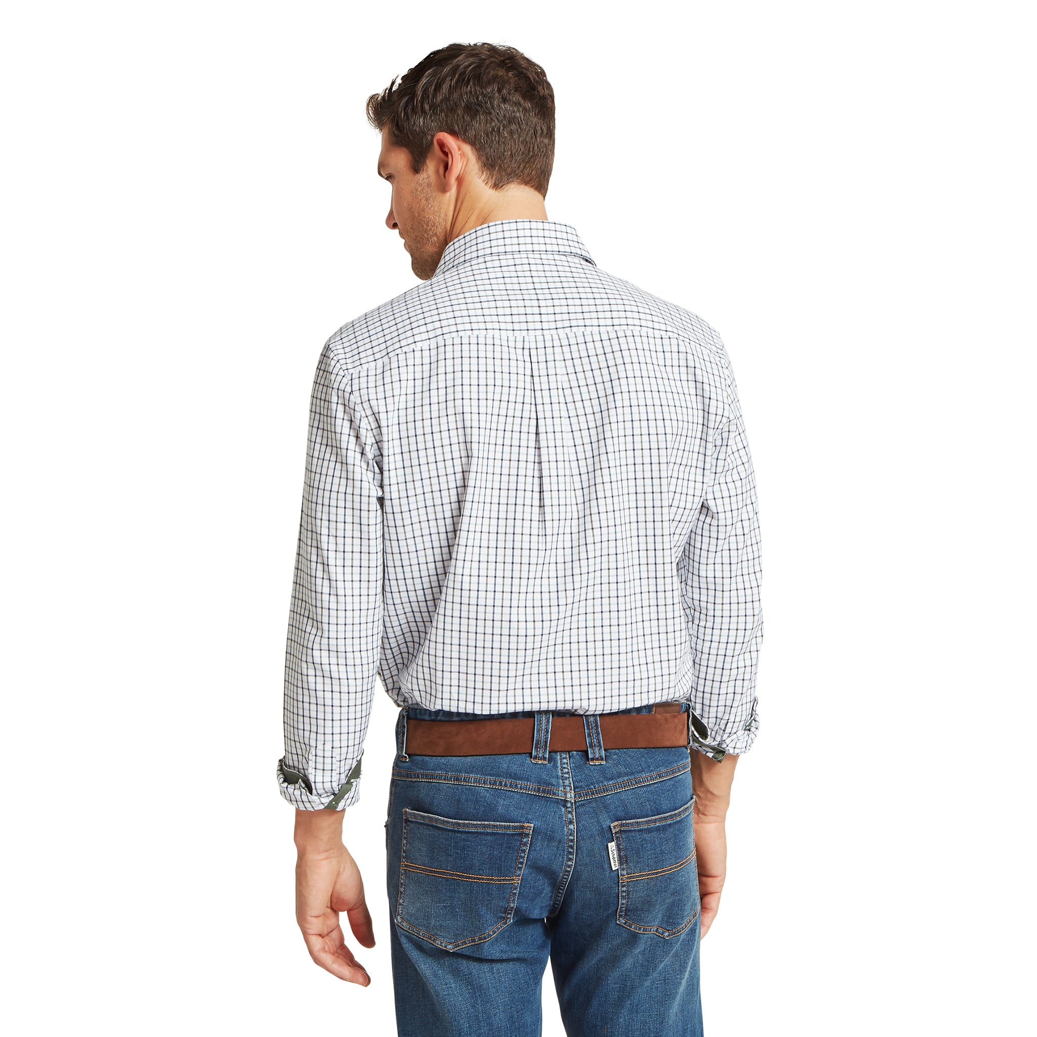 Schöffel Milton Tailored Shirt Blueberry & Dark Khaki Green Check
