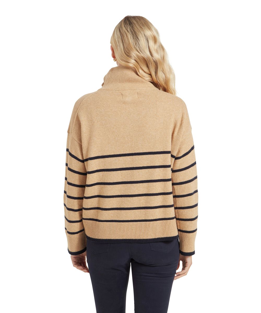 Schoffel Sandsend Ladies Qtr Zip Jumper Warm Sand4