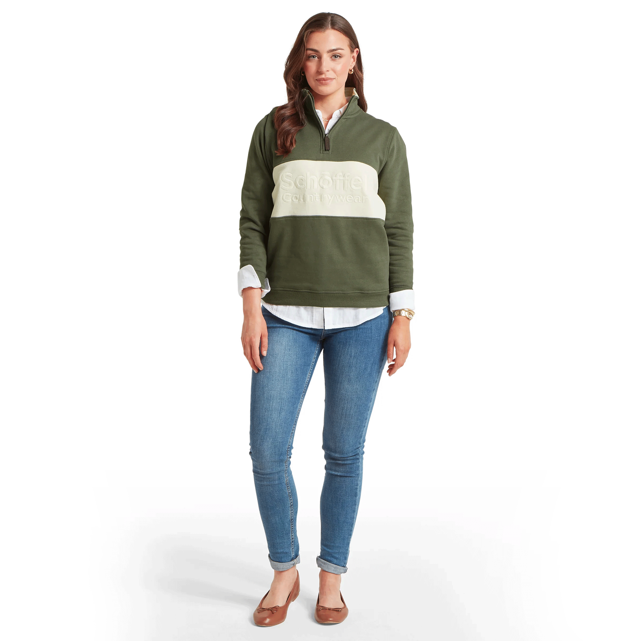Schoffel St Agnes 1/4 Zip Sweatshirt Beetle Green