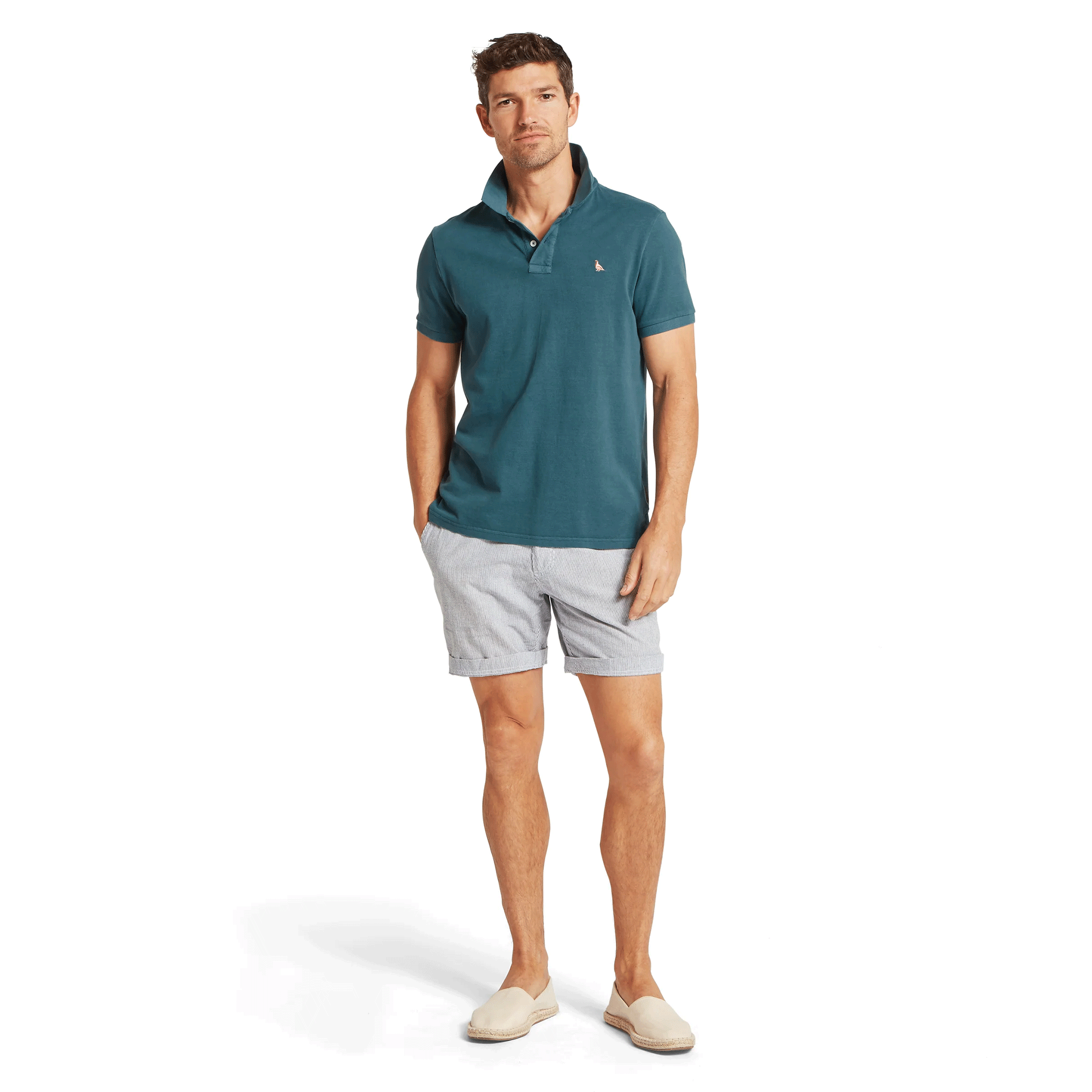 Schoffel St Ives Garment Dyed Polo Shirt in Deep Ocean Blue