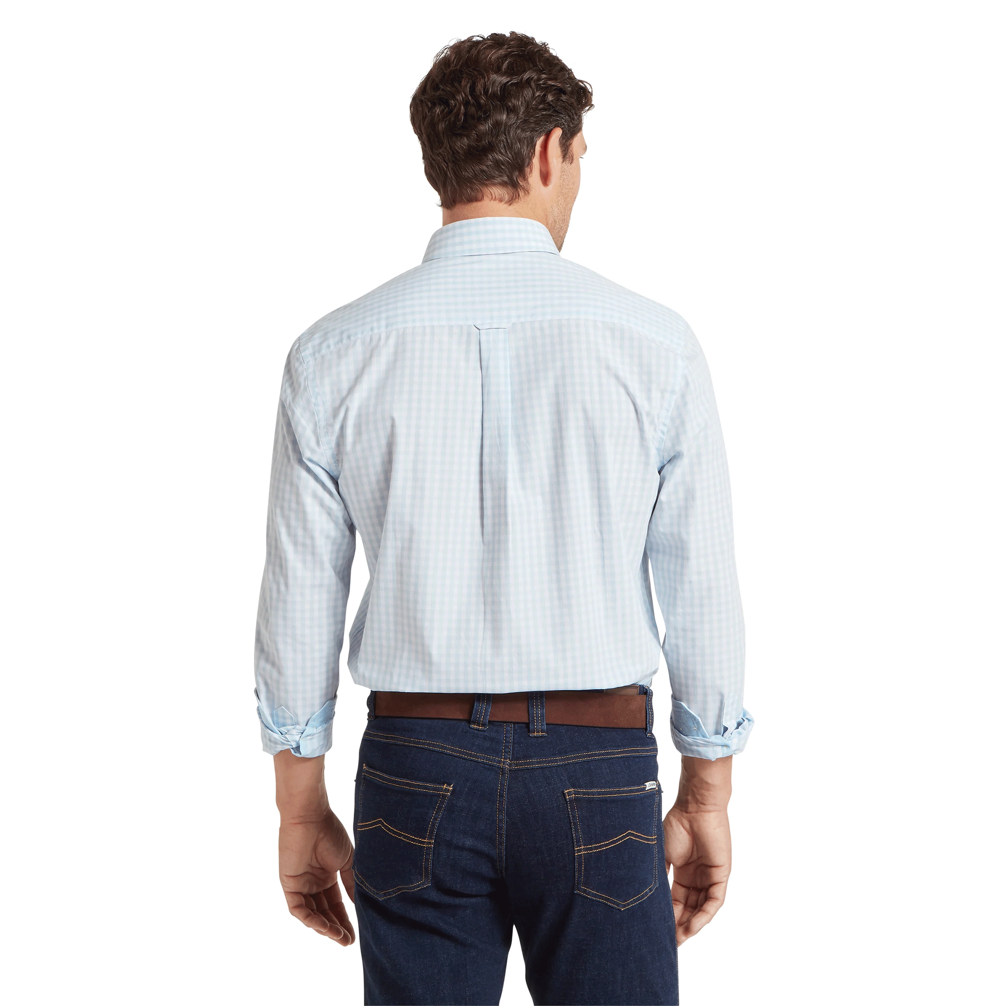 Schoffel Thorpeness Tailored Check Shirt in Powder Blue