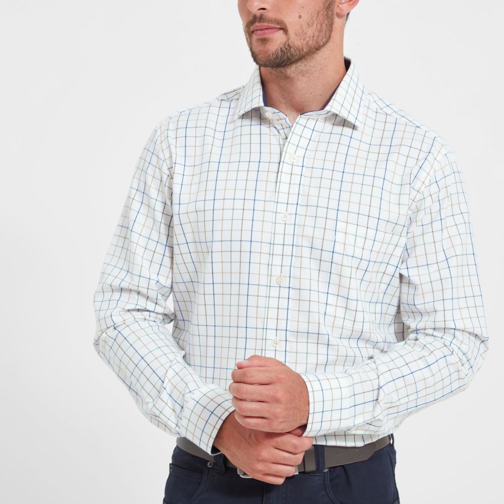 Schoffel Wells Tailored Shirt Green-Navy-Brown Check 2
