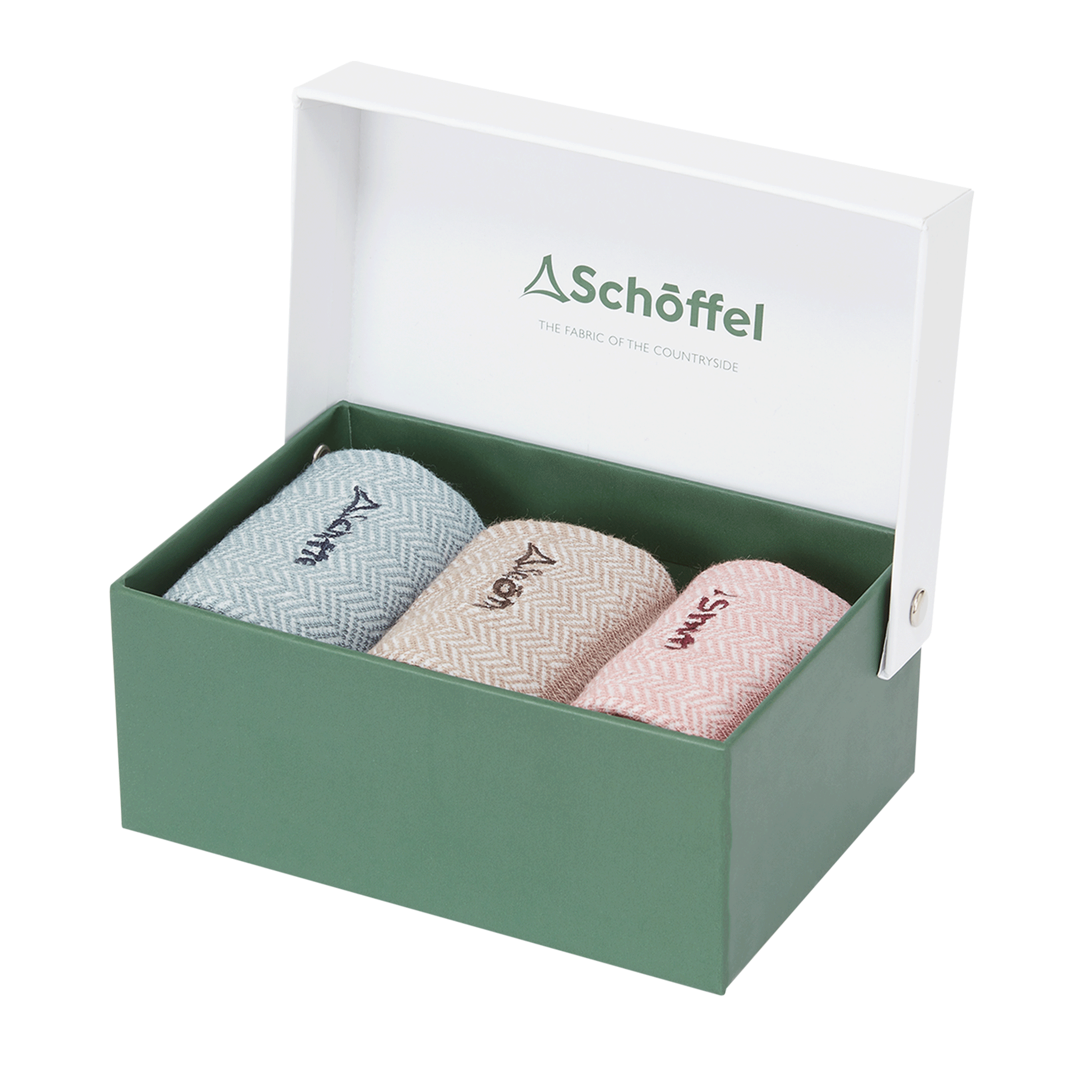 Schöffel Women's Bamboo Socks (Box of 3) Lake Blue Herringbone