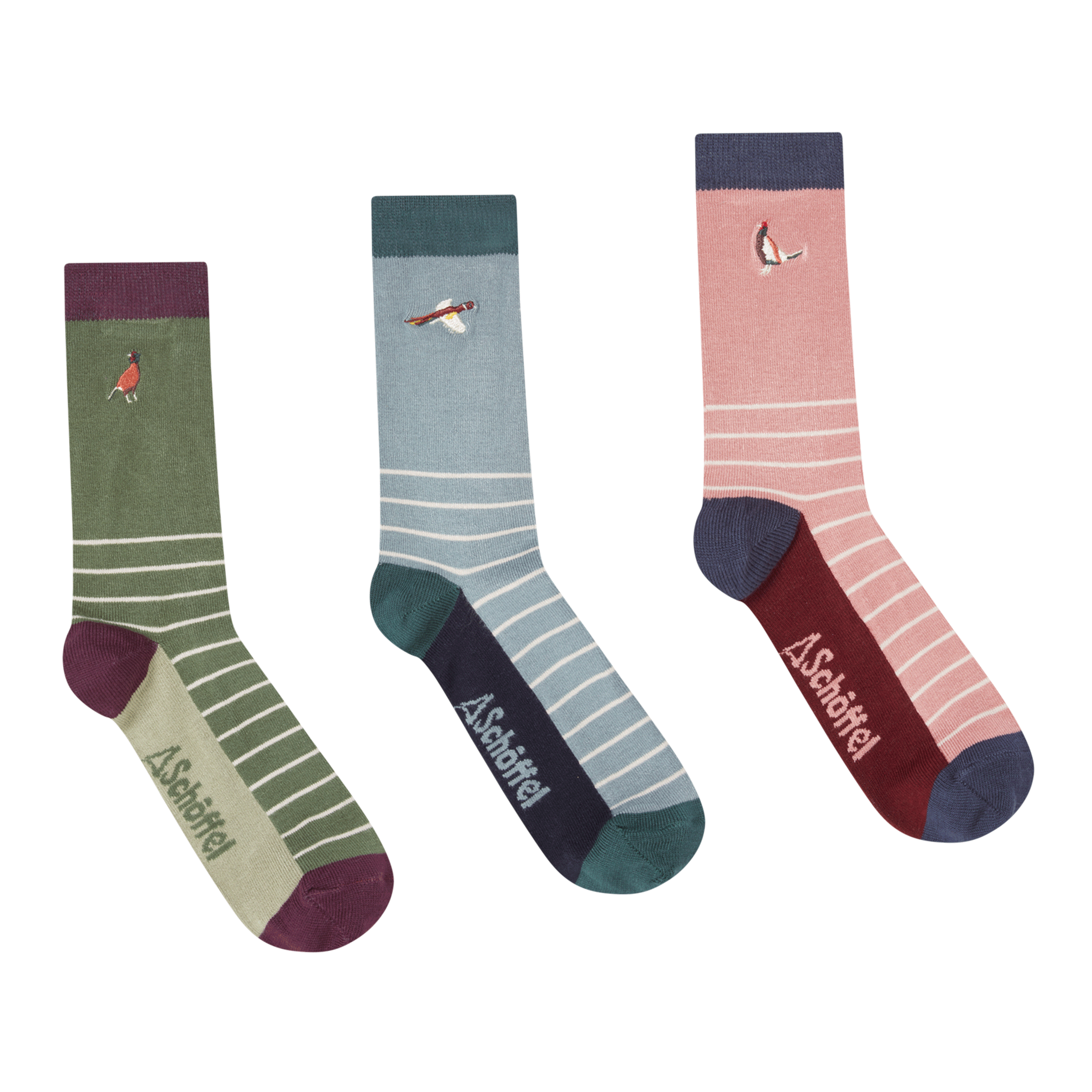 Schöffel Women's Bamboo Socks (Box of 3) Loden Green Pheasant