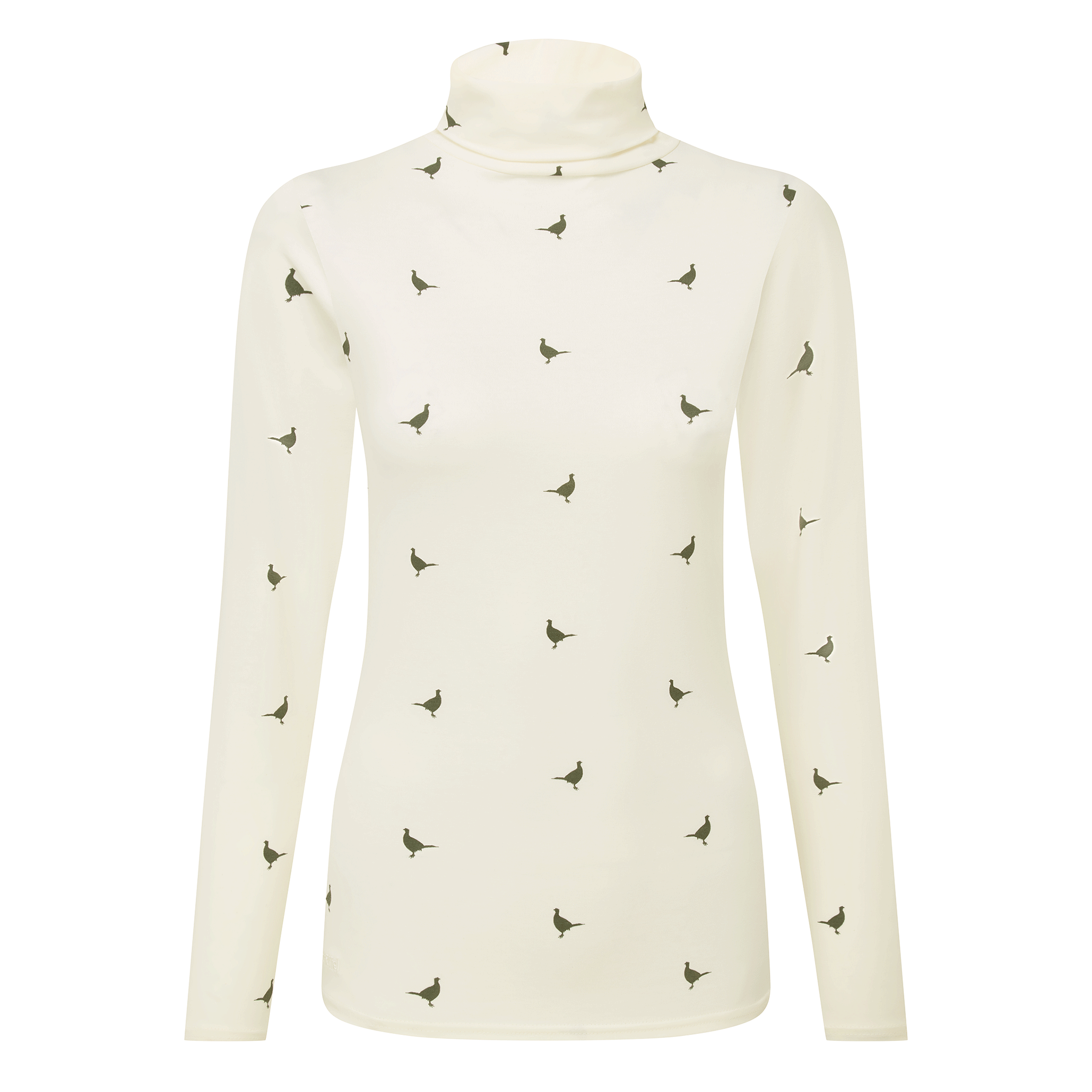 Schöffel Women's Malham Roll Neck Top Beige Pheasant