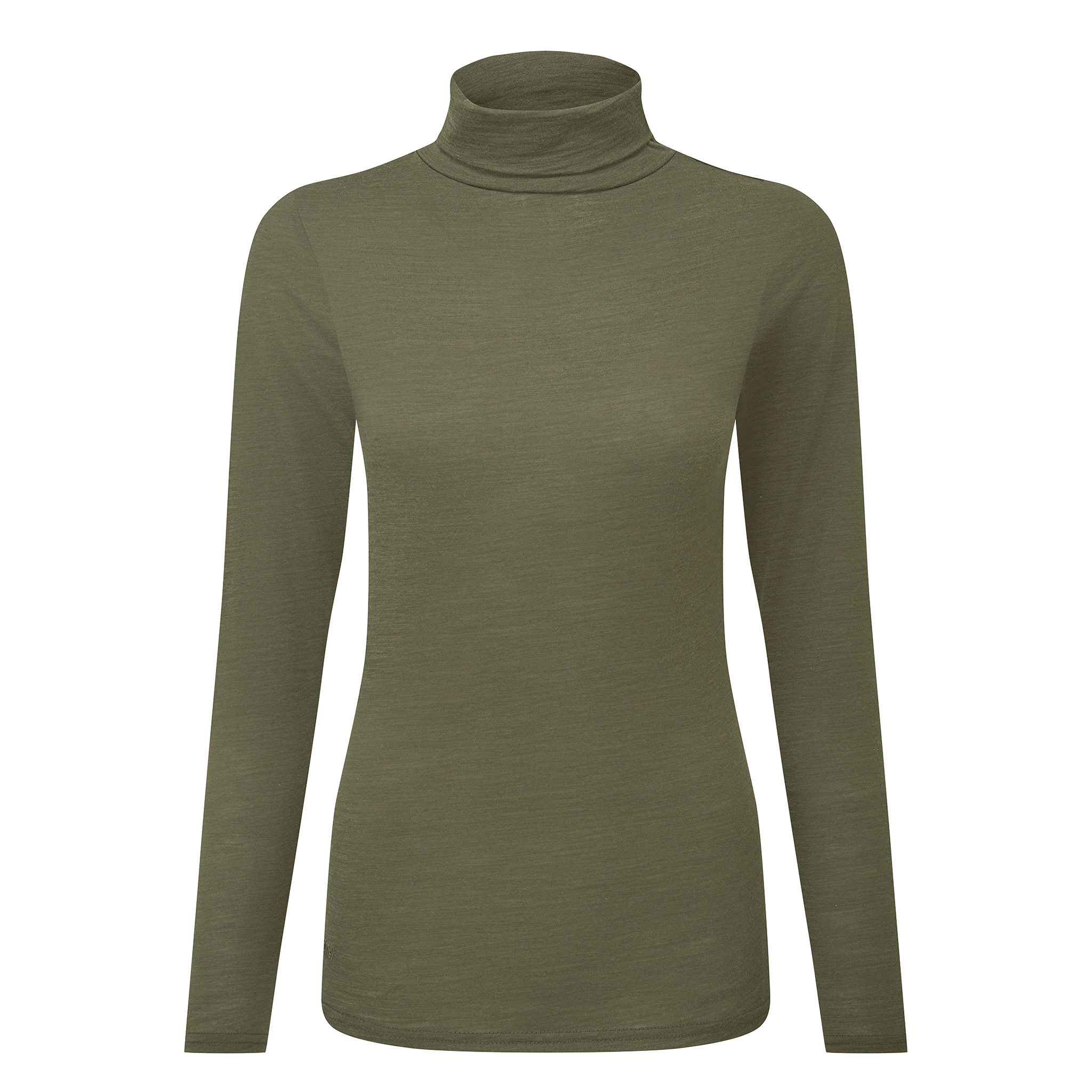 Schöffel Women's Malton Merino Roll Neck Top Dark Khaki Green