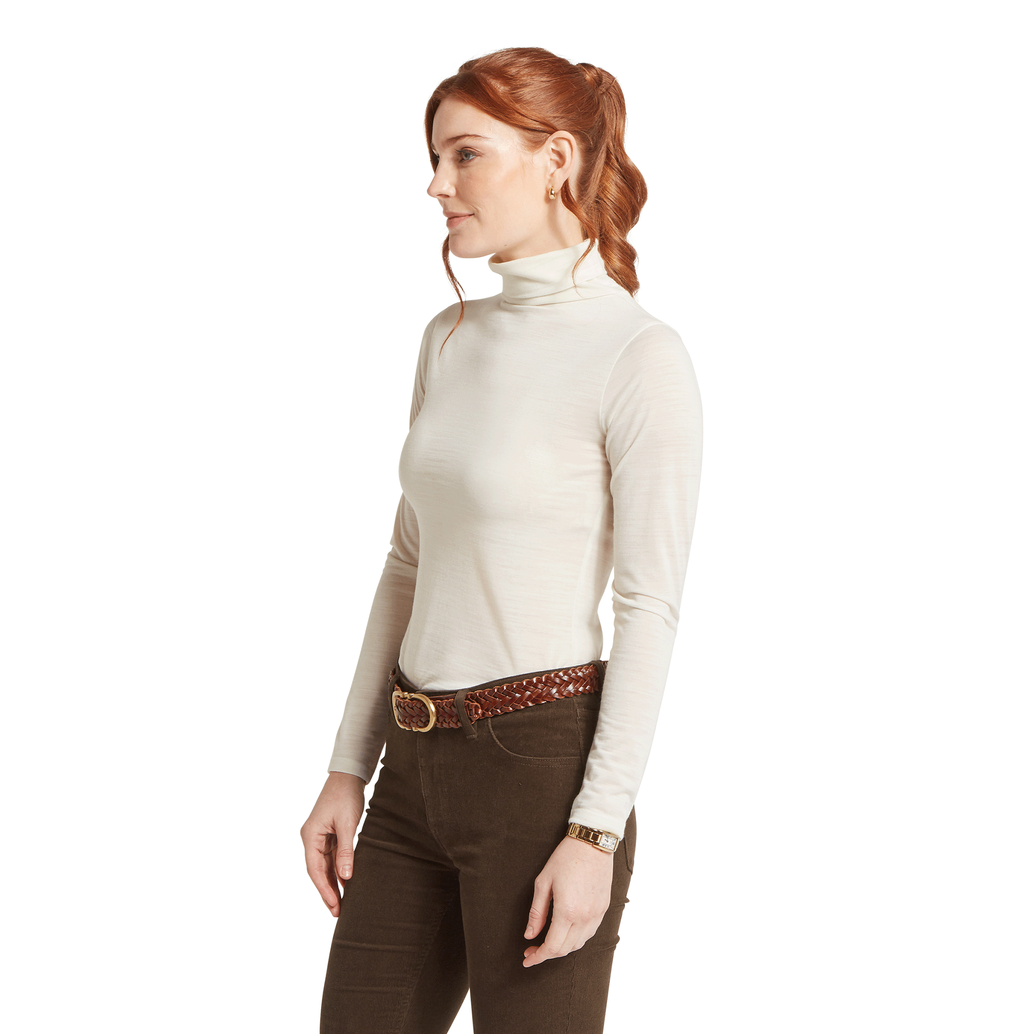 Schöffel Women's Malton Merino Roll Neck Top Soft White
