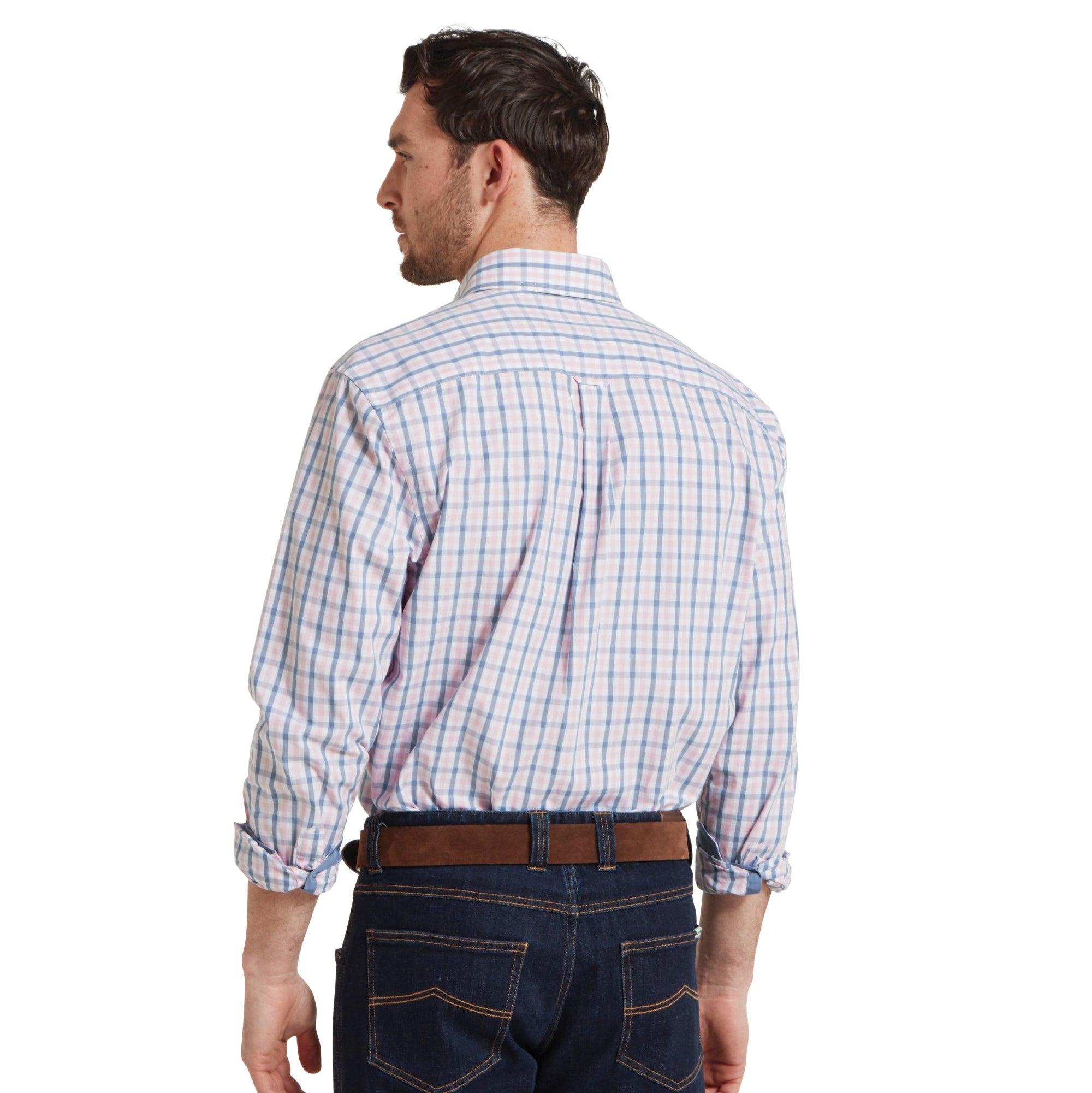 Schoffel Hebden Tailored Shirt Dark Denim-Pink Check
