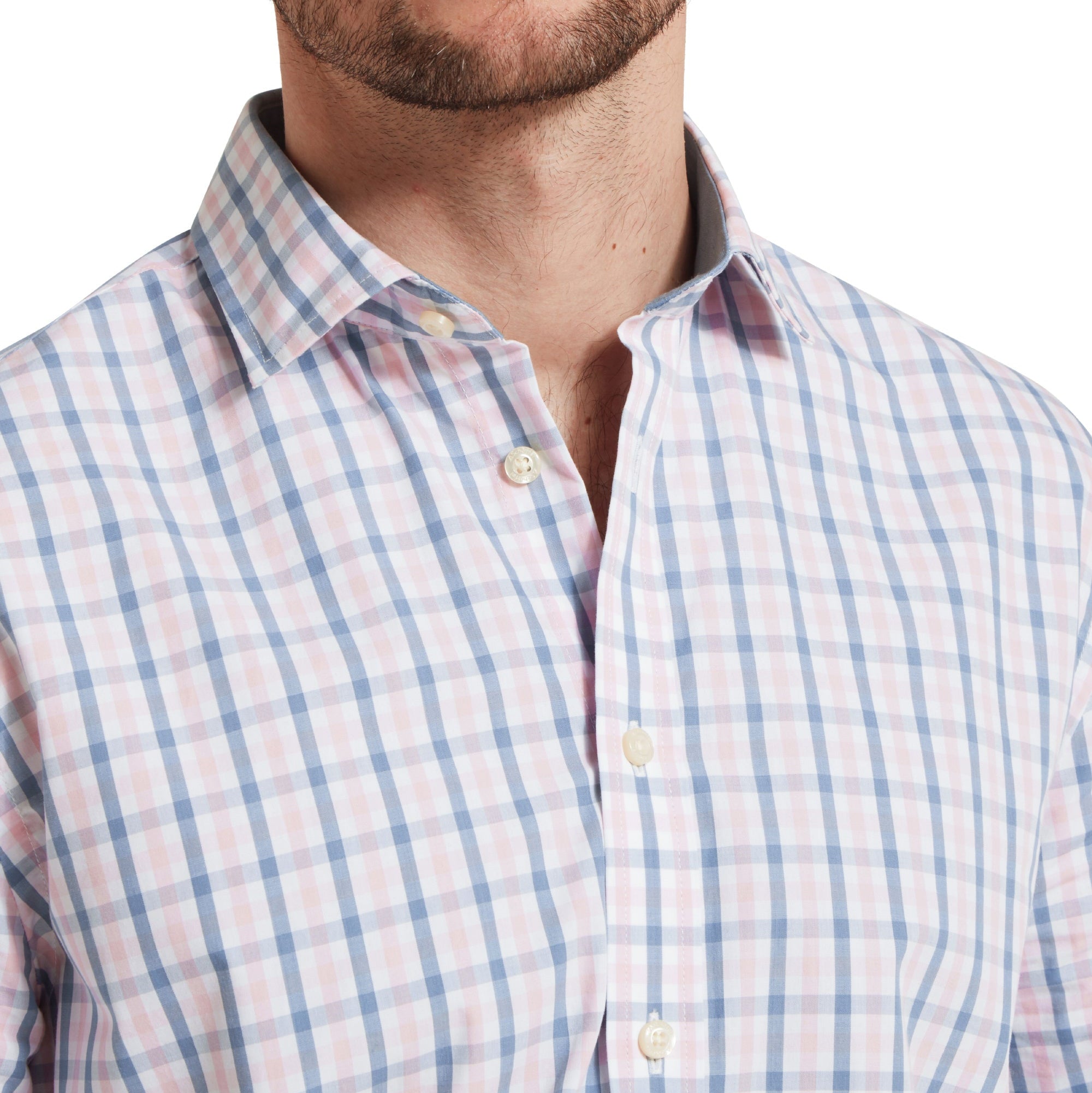 Schoffel Hebden Tailored Shirt Dark Denim-Pink Check