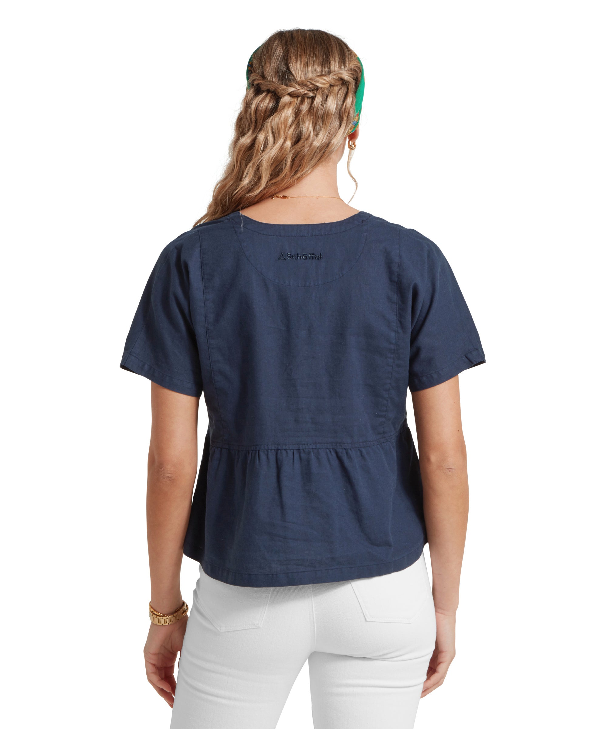 Schoffel Lavenham Ladies Linen Top Dark Blueberry