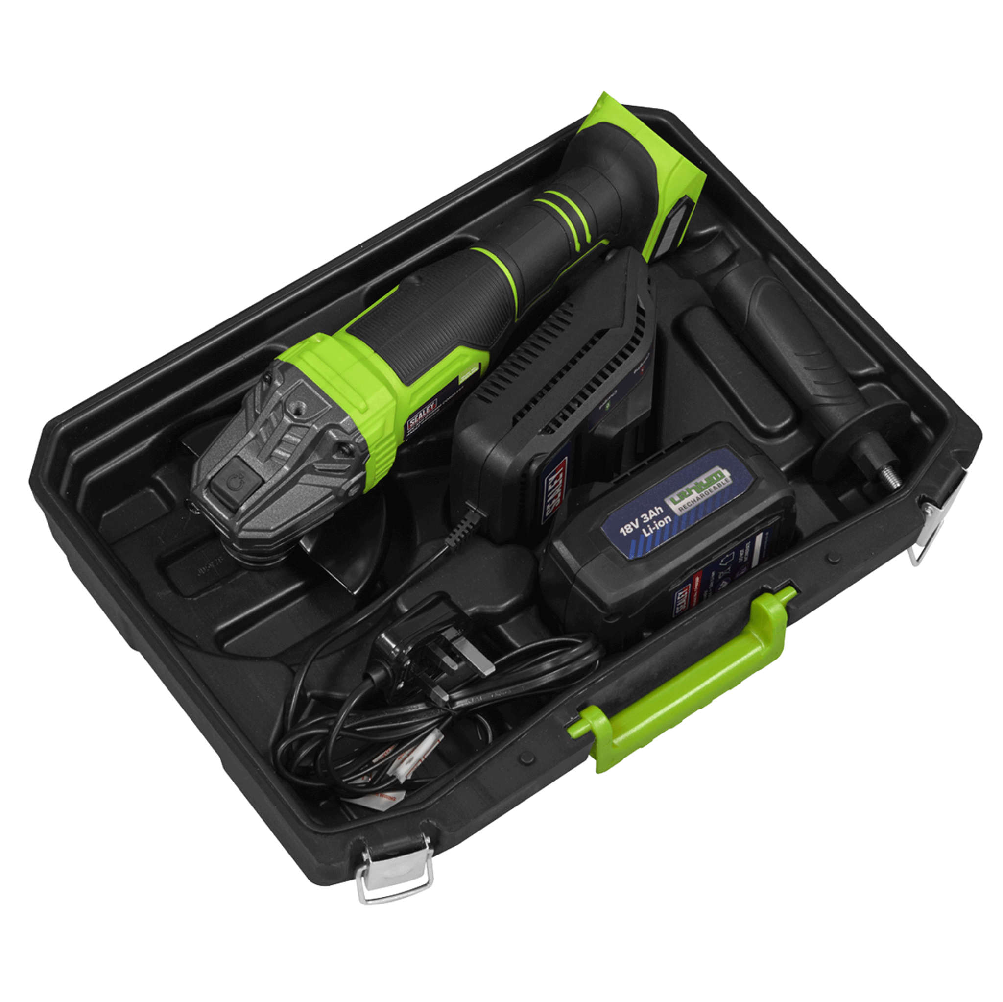Sealey 115mm Cordless Angle Grinder 18V 3Ah - Green