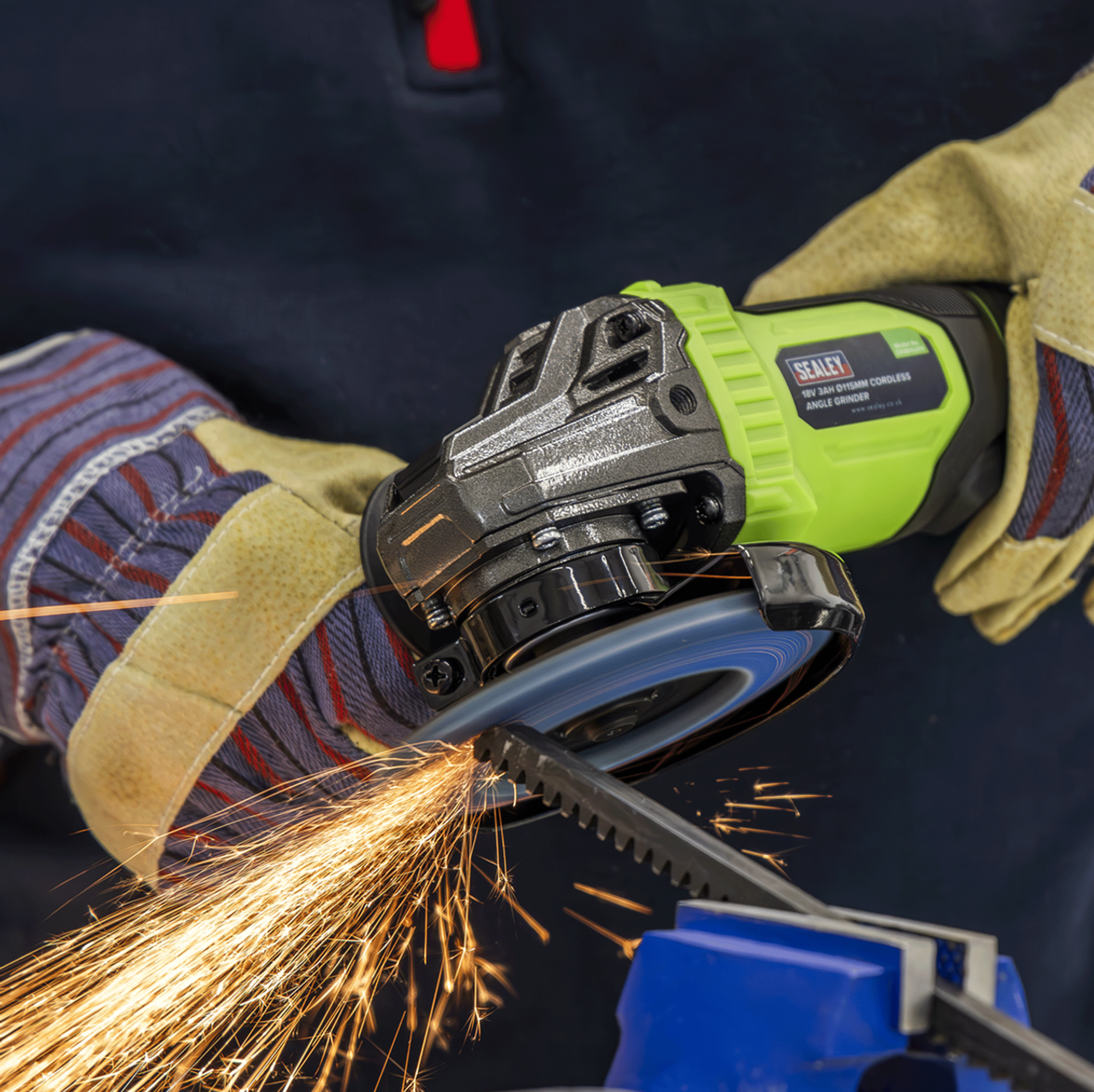 Sealey 115mm Cordless Angle Grinder 18V 3Ah - Green