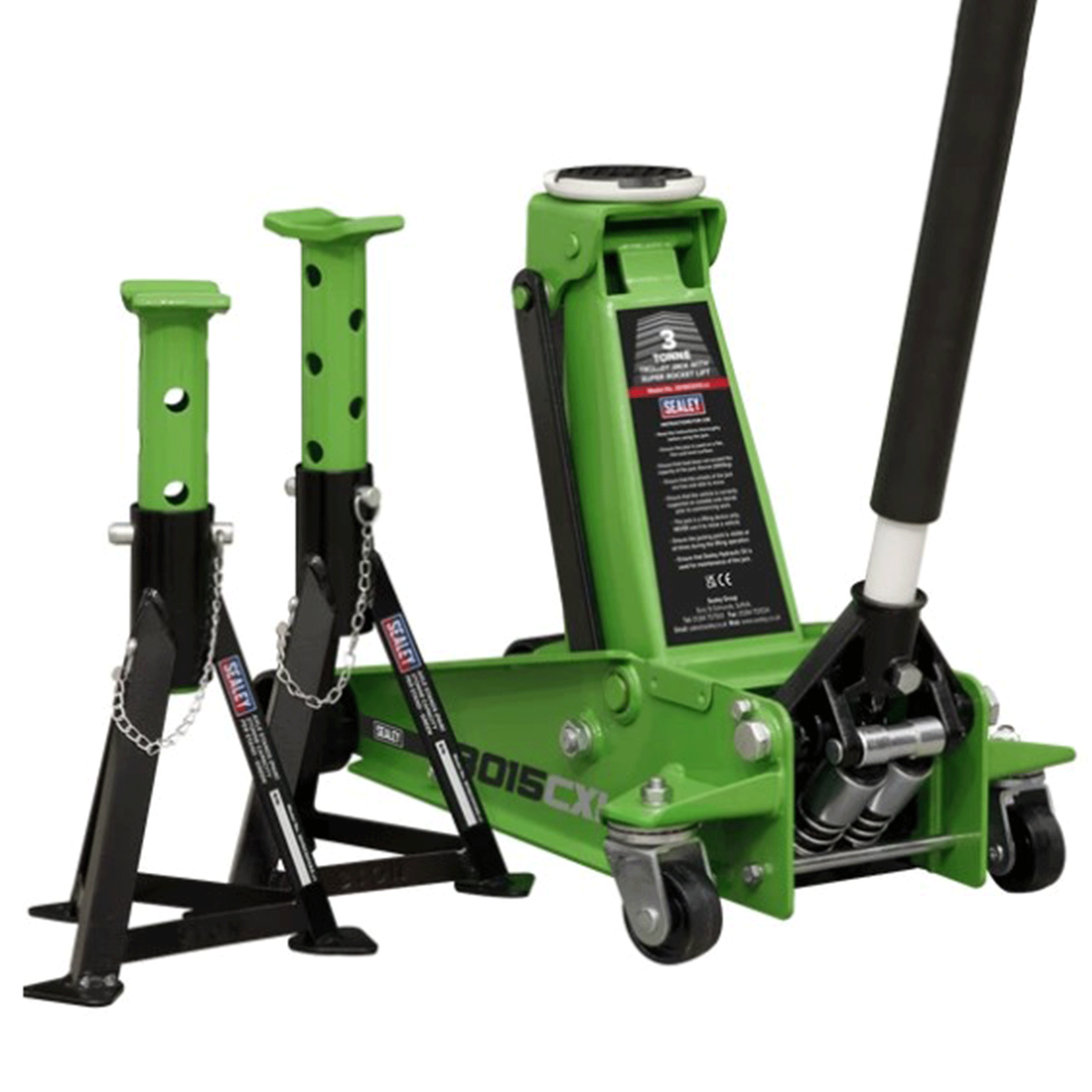 Sealey 3 Tonne Trolley Jack & Axle Stands Set