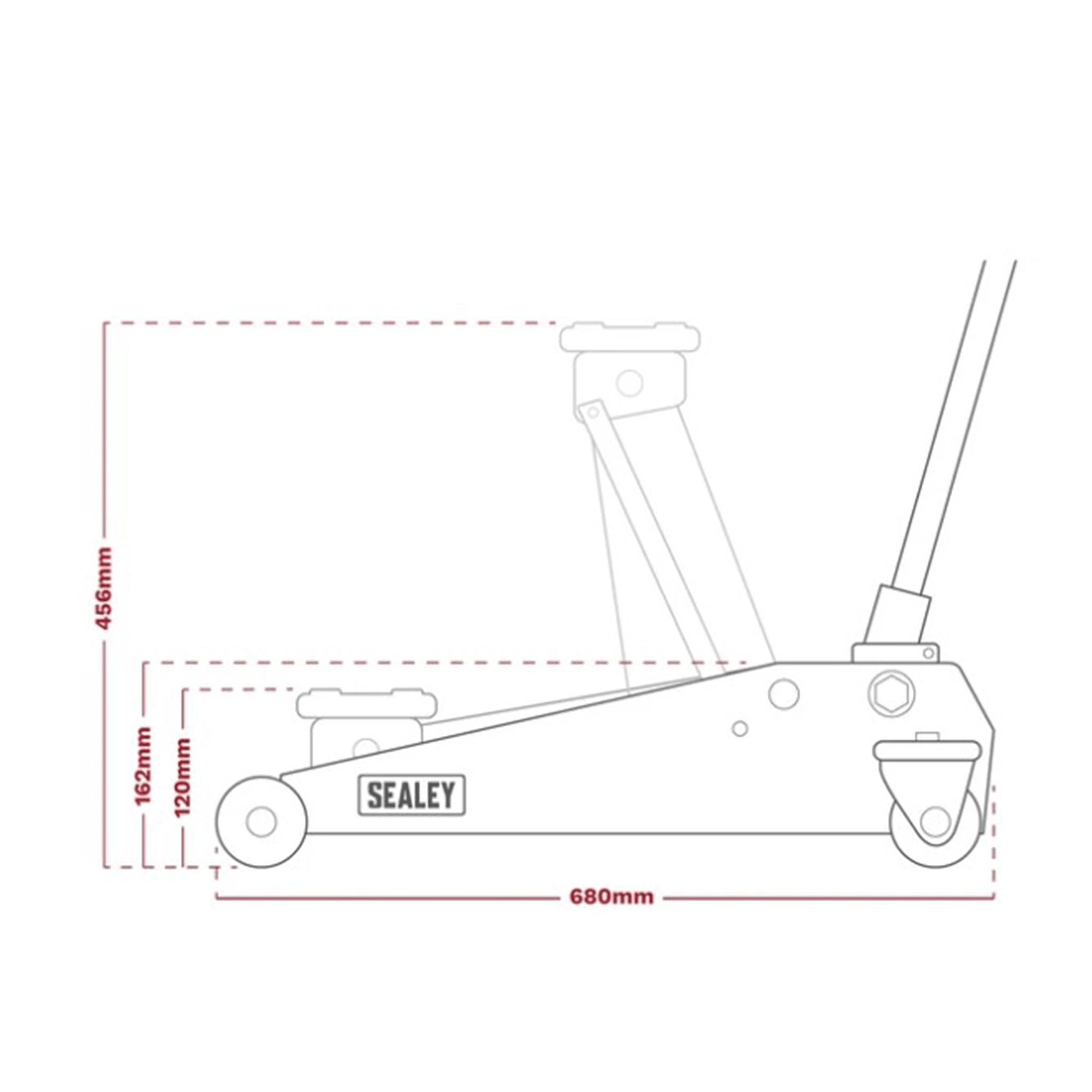 Sealey 3 Tonne Trolley Jack & Axle Stands Set