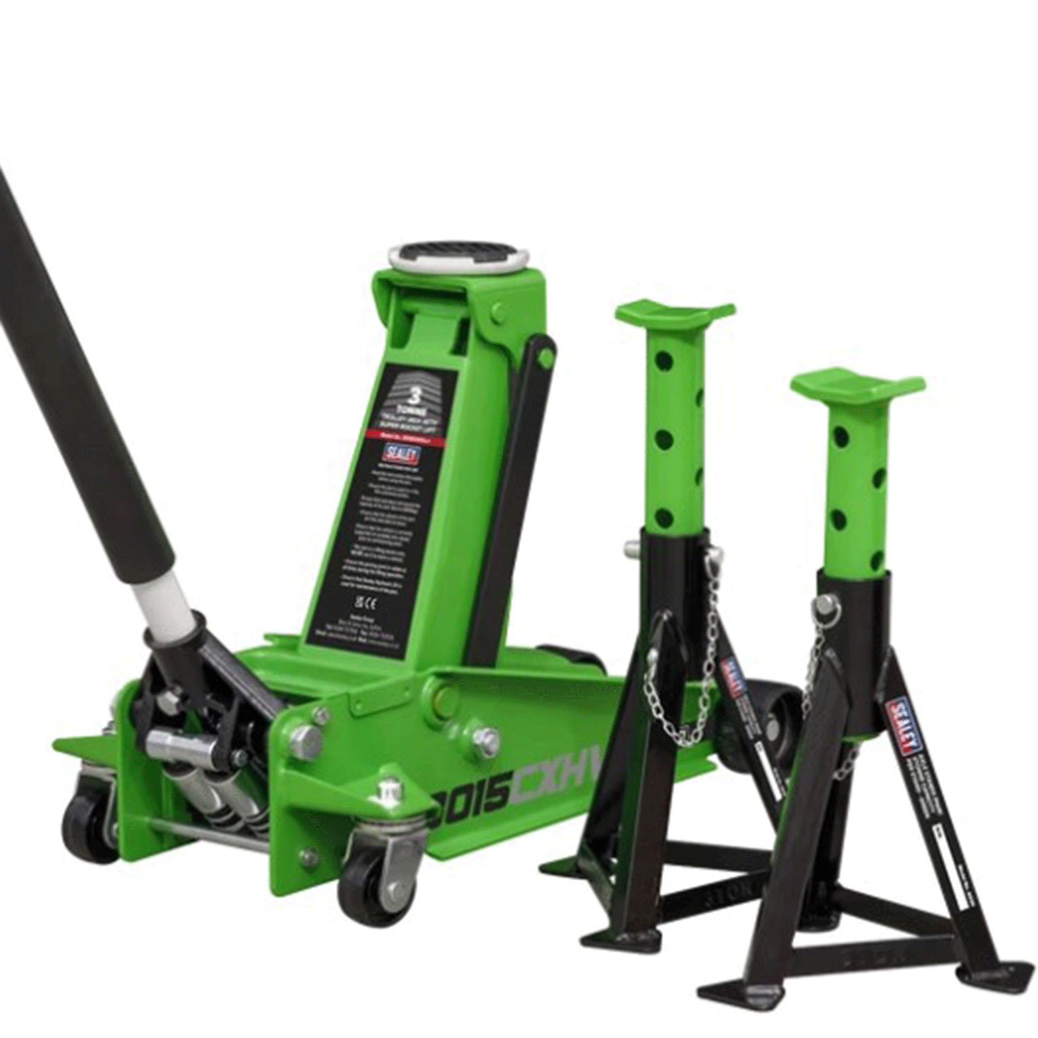 Sealey 3 Tonne Trolley Jack & Axle Stands Set