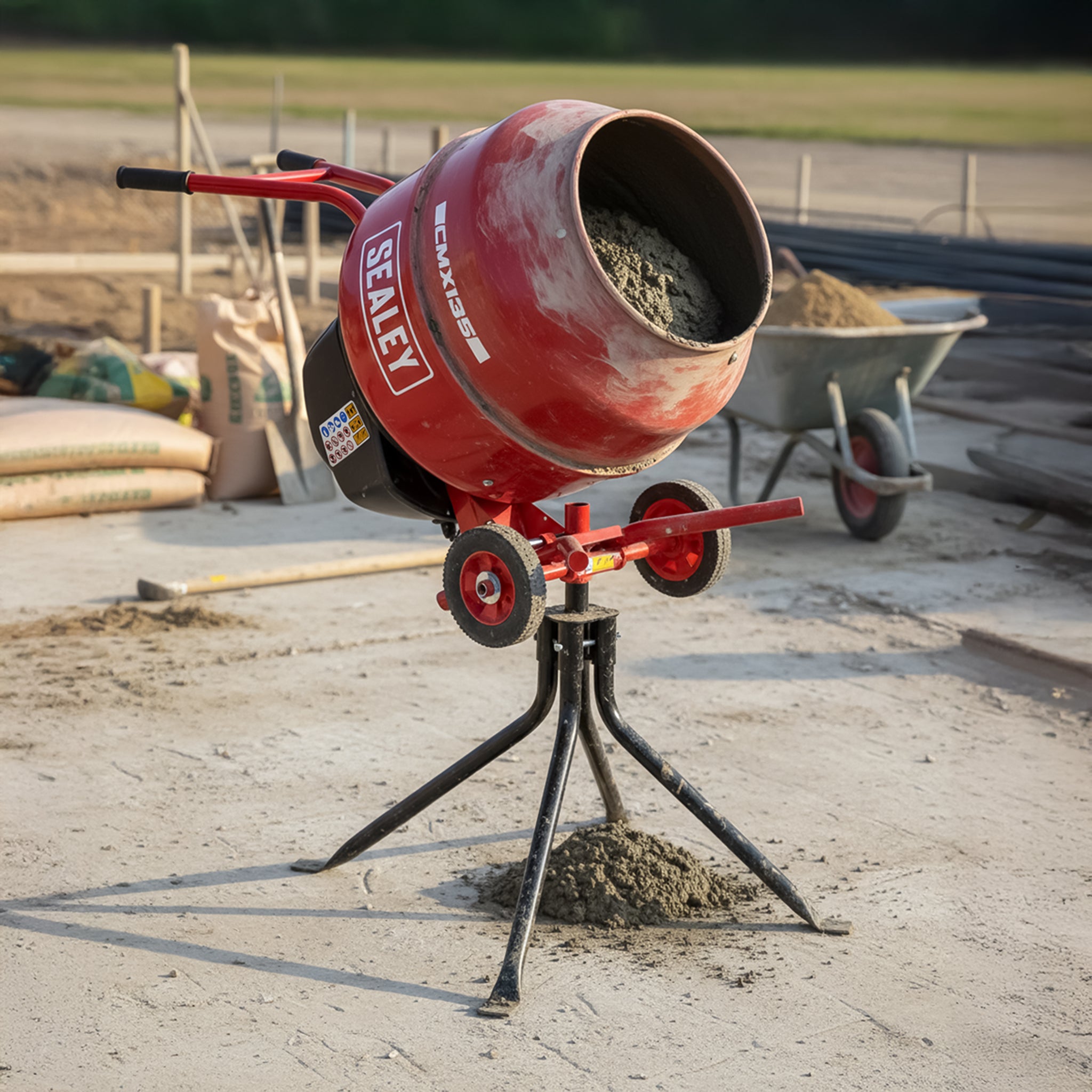 Sealey CMX135 Cement Mixer 135L 550W with Stand