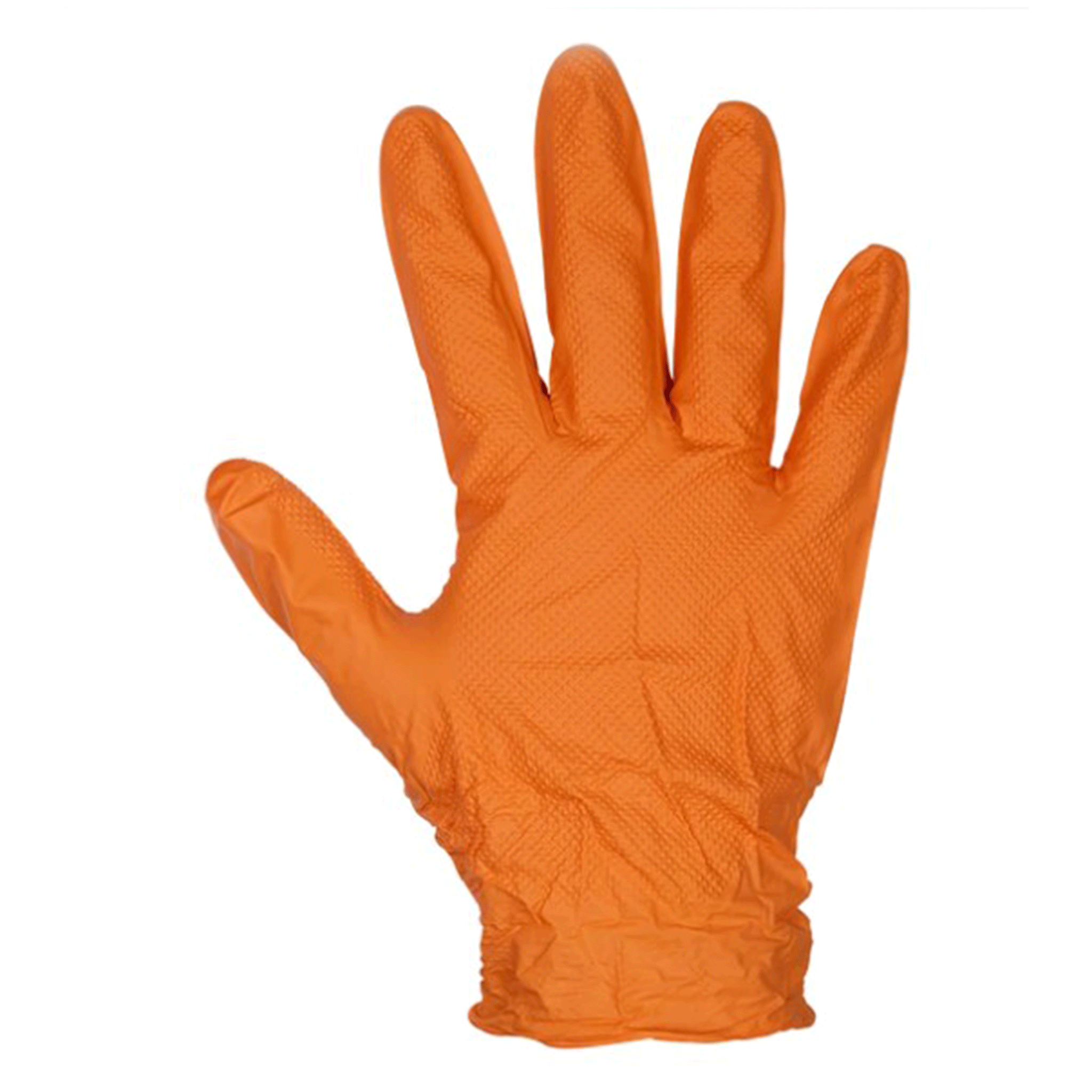 Sealey Diamond Grip Nitrile Gloves Orange Pack of 50
