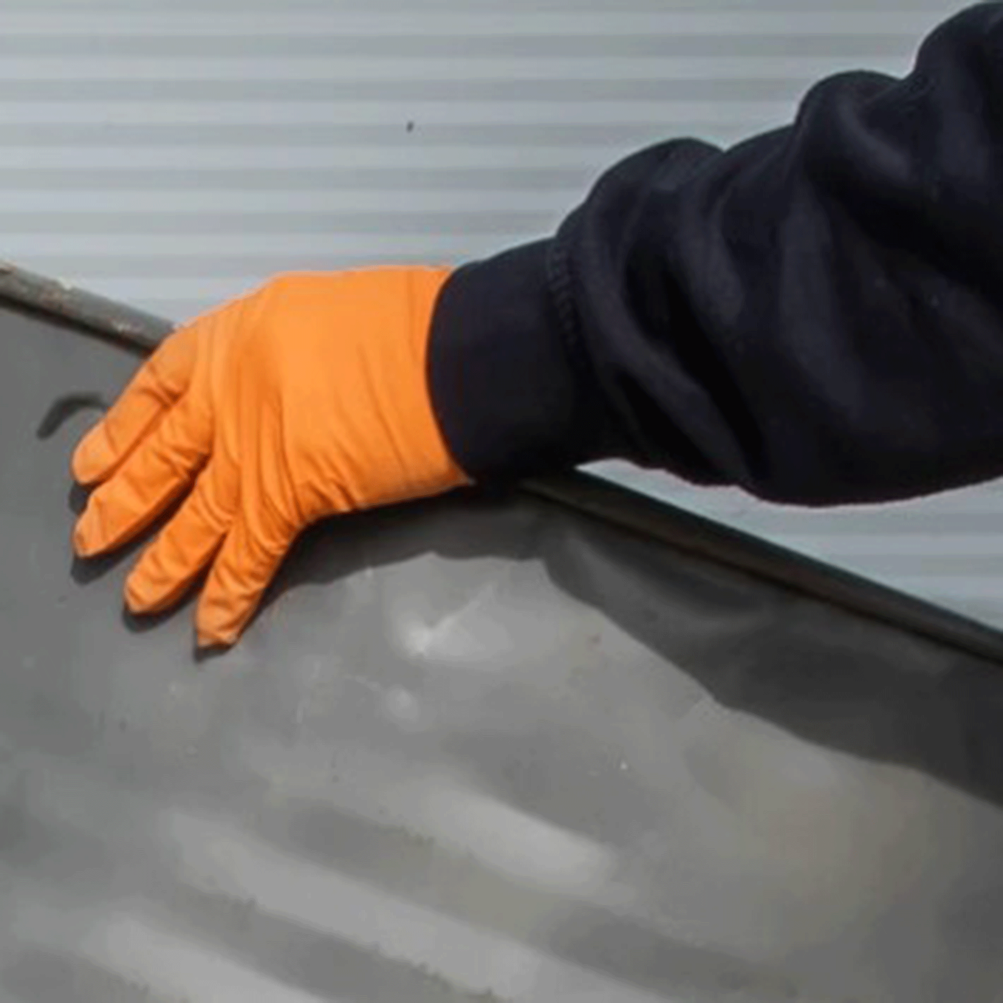 Sealey Diamond Grip Nitrile Gloves Orange Pack of 50