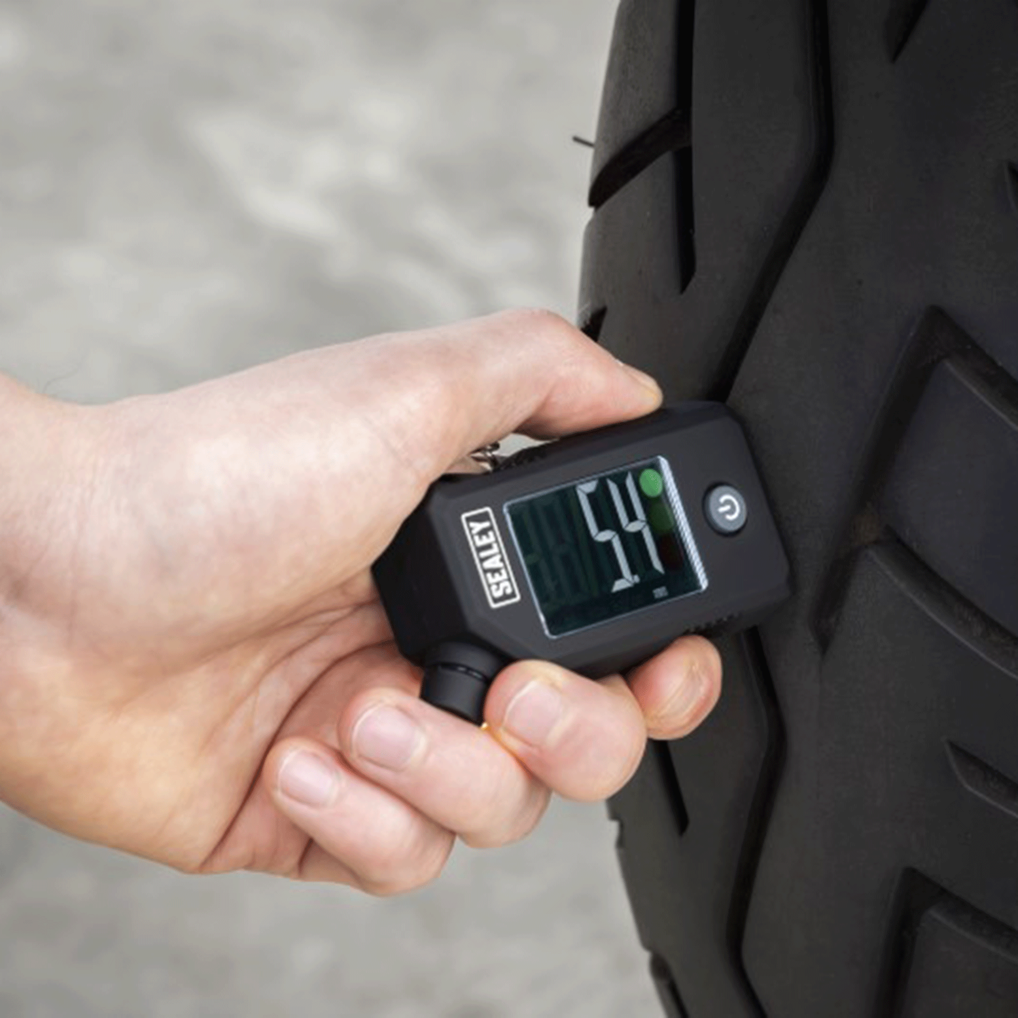 Sealey Digital Tyre Pressure & Tread Depth Gauge with LED
